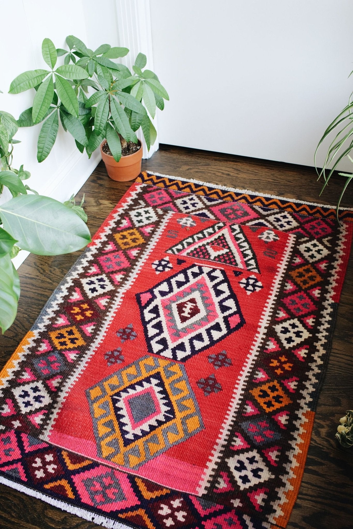 'Bottle Rocket' Small Vintage Turkish Kilim Rug - 2’9” x 4’3” - Canary Lane