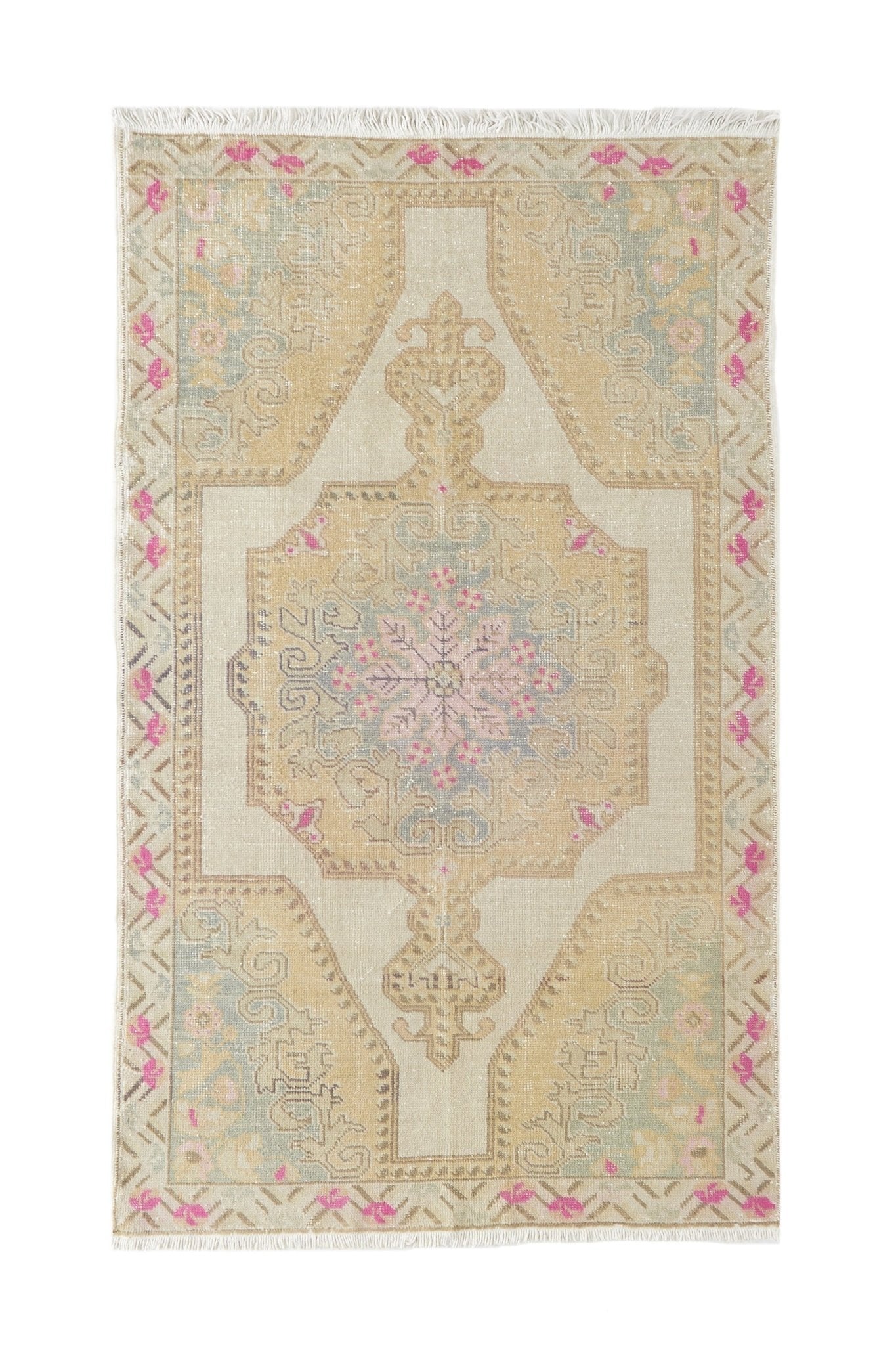 ‘Enchanted’ Vintage Turkish Oushak Rug - 4'6