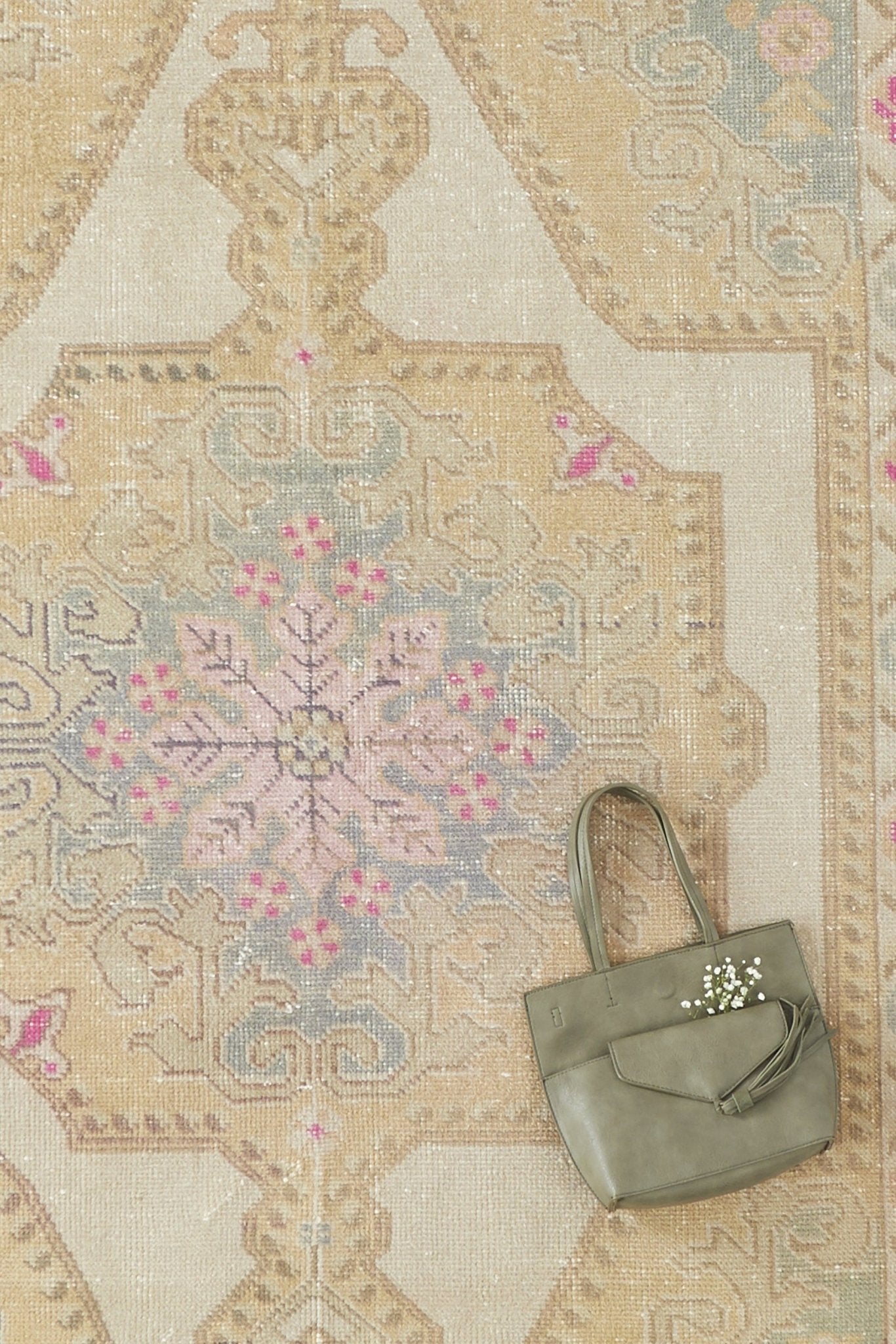 ‘Enchanted’ Vintage Turkish Oushak Rug - 4'6