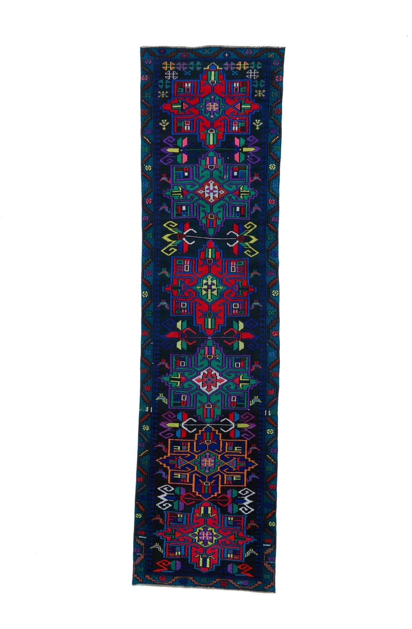 'Fireworks' Vintage Runner - 3' x 11'9