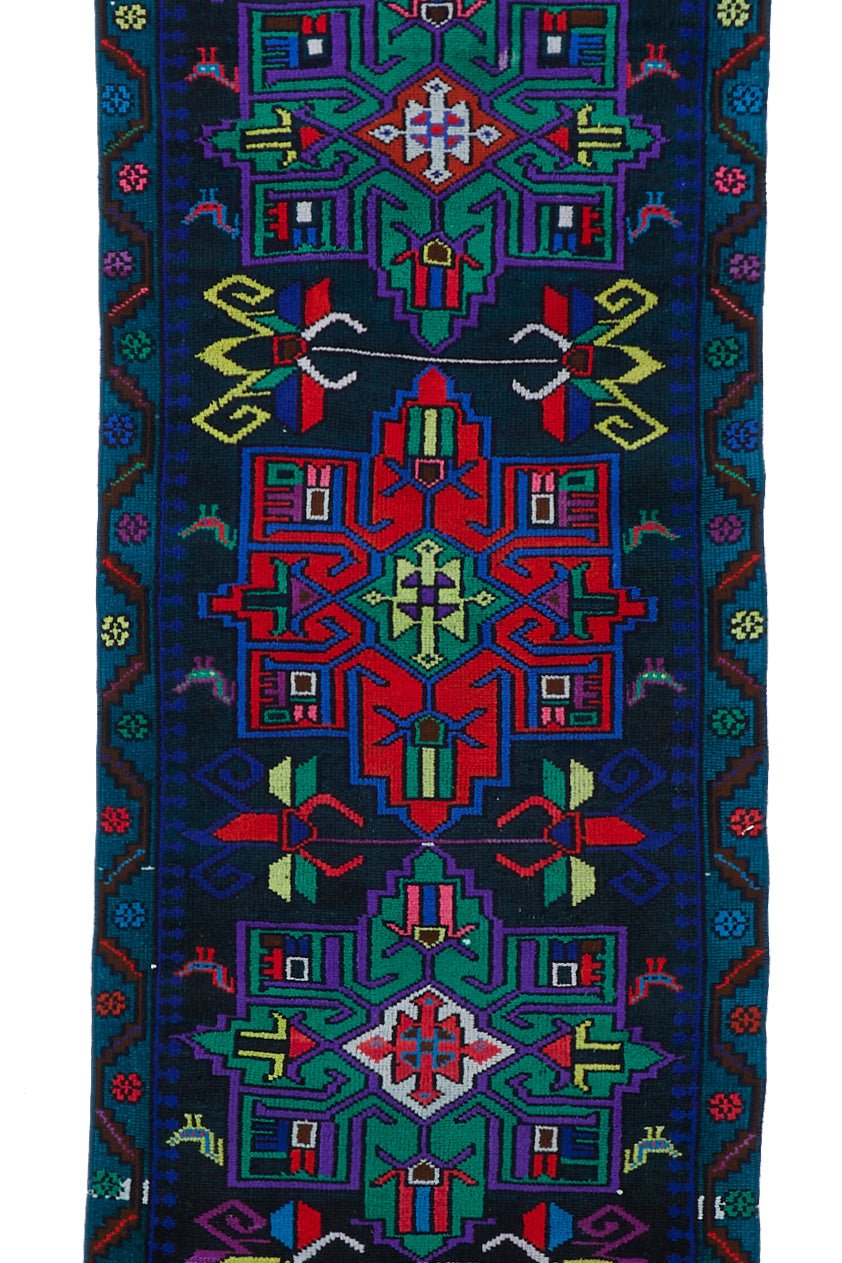 'Fireworks' Vintage Runner - 3' x 11'9