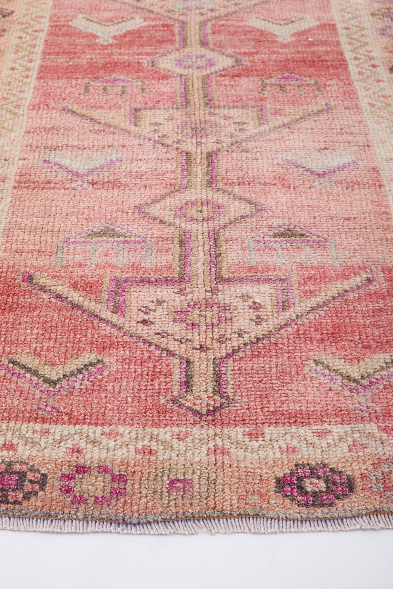 'Flower' Vintage Turkish Runner - 3' x 11'5