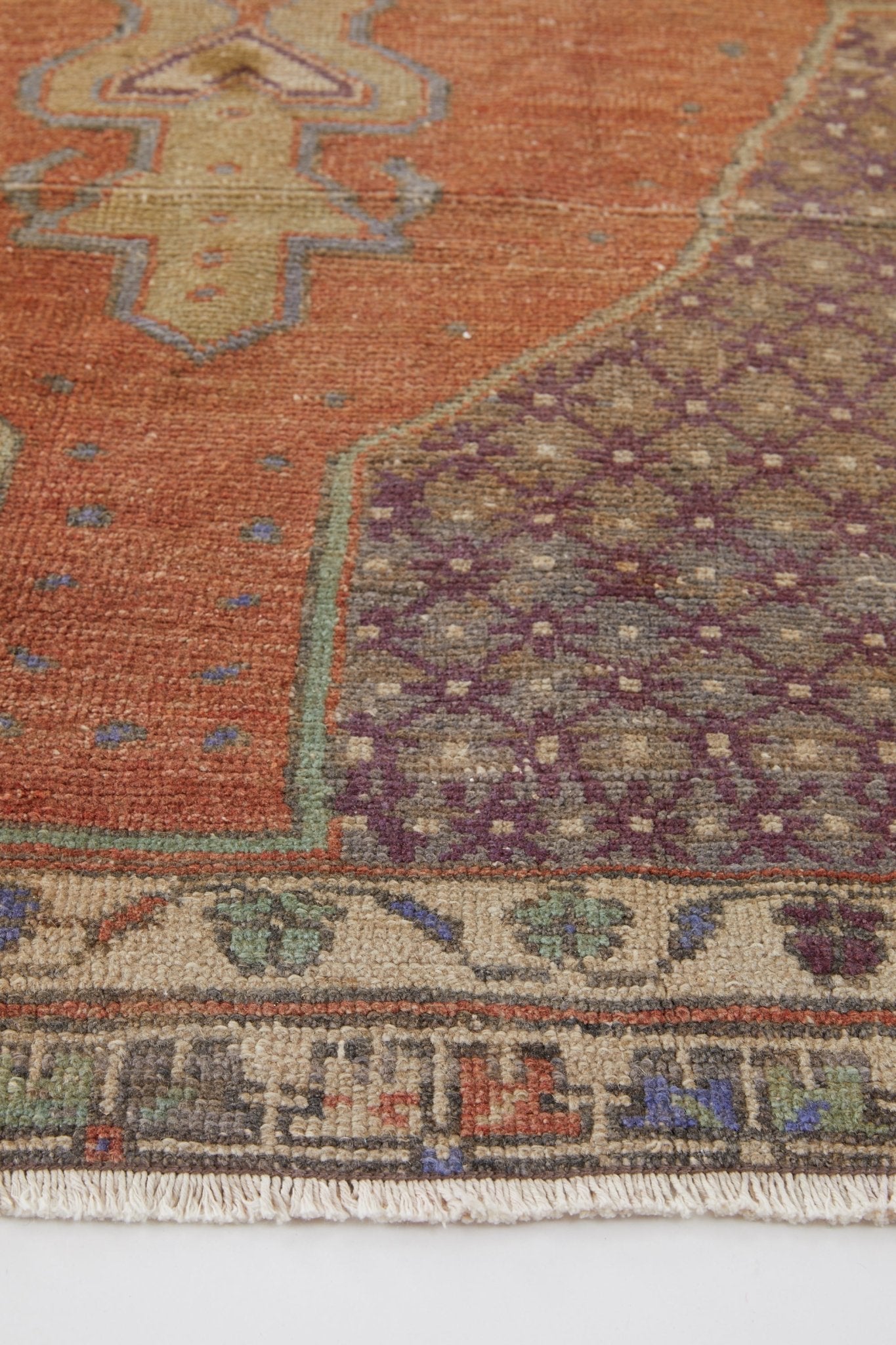'Frances' Distressed Vintage Oushak Area Rug - 4'9'' x 8'10'' - Canary Lane
