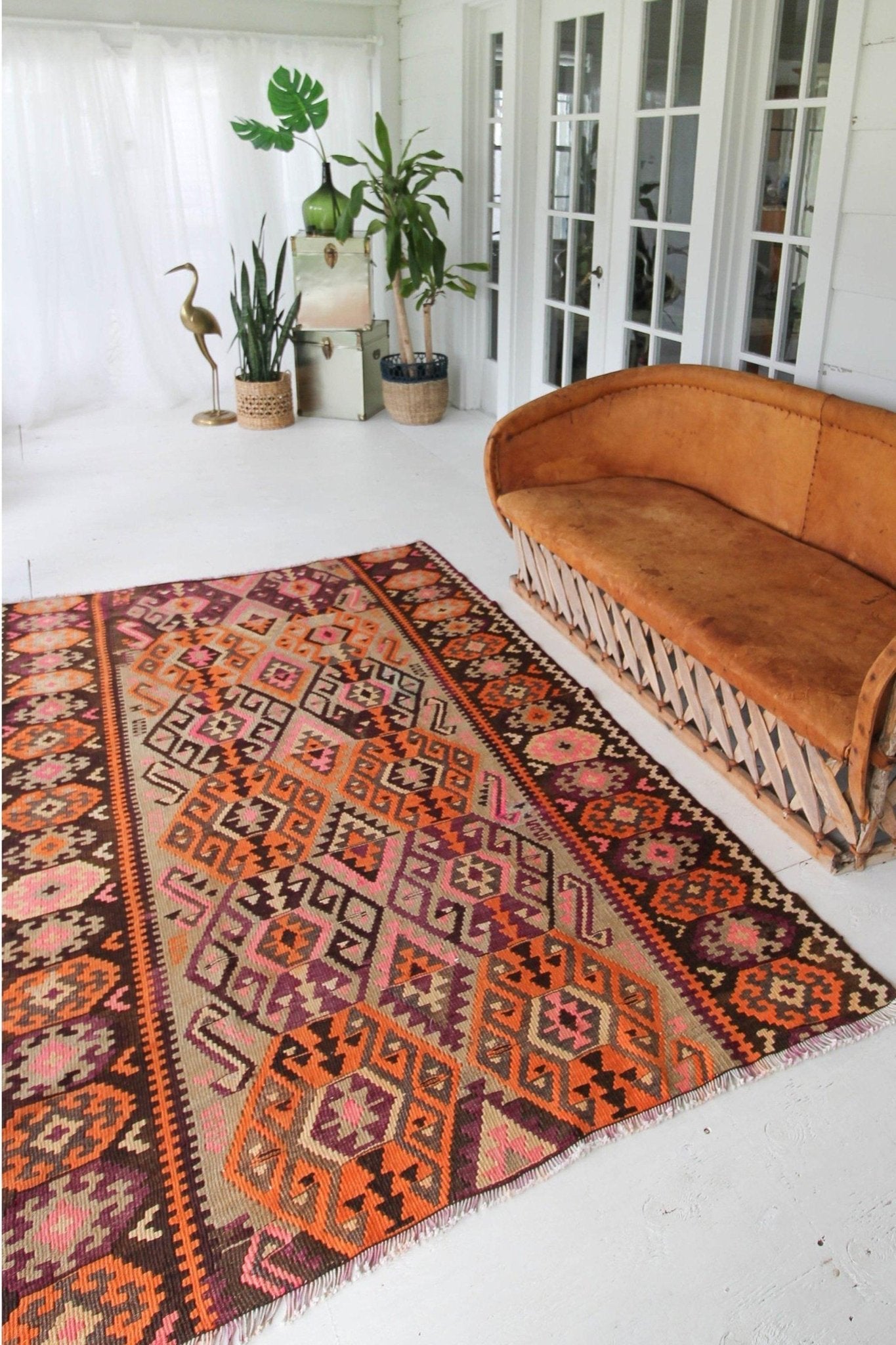 'Gardenia' Vintage Kilim Rug - 5' x 7'11