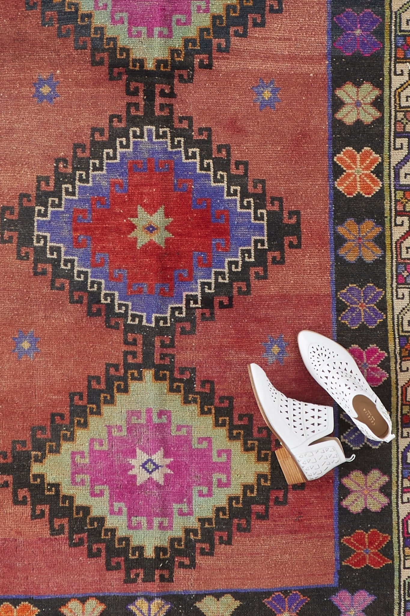 'Gemini' Turkish Vintage Area Rug - 3'11