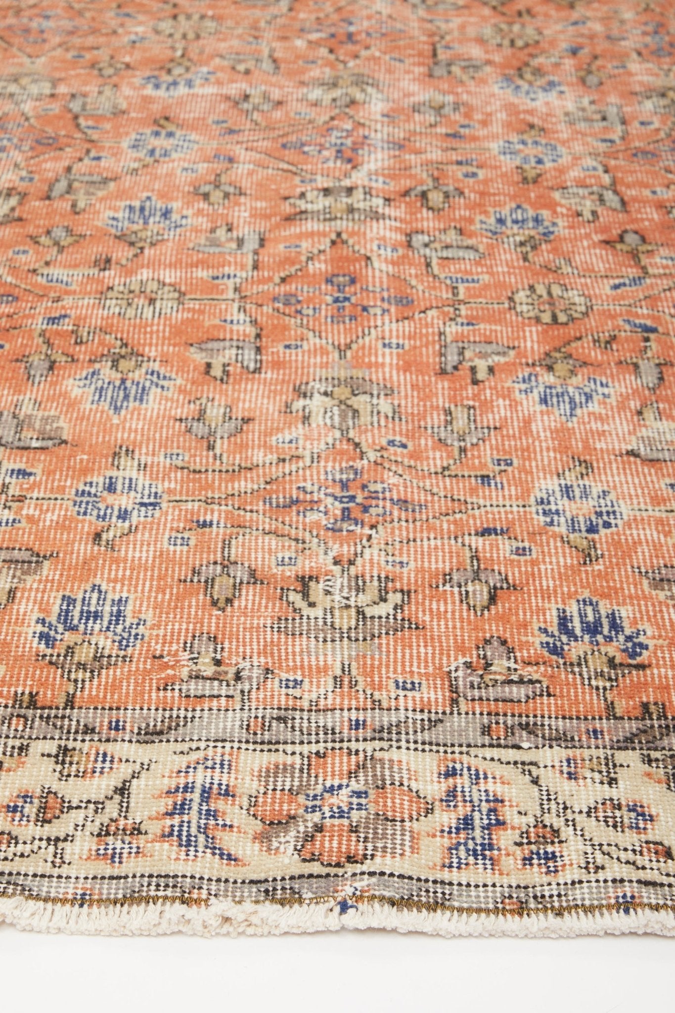 'Heather' Vintage Turkish Rug - 3'10.5'' x 7'3.5'' - Canary Lane
