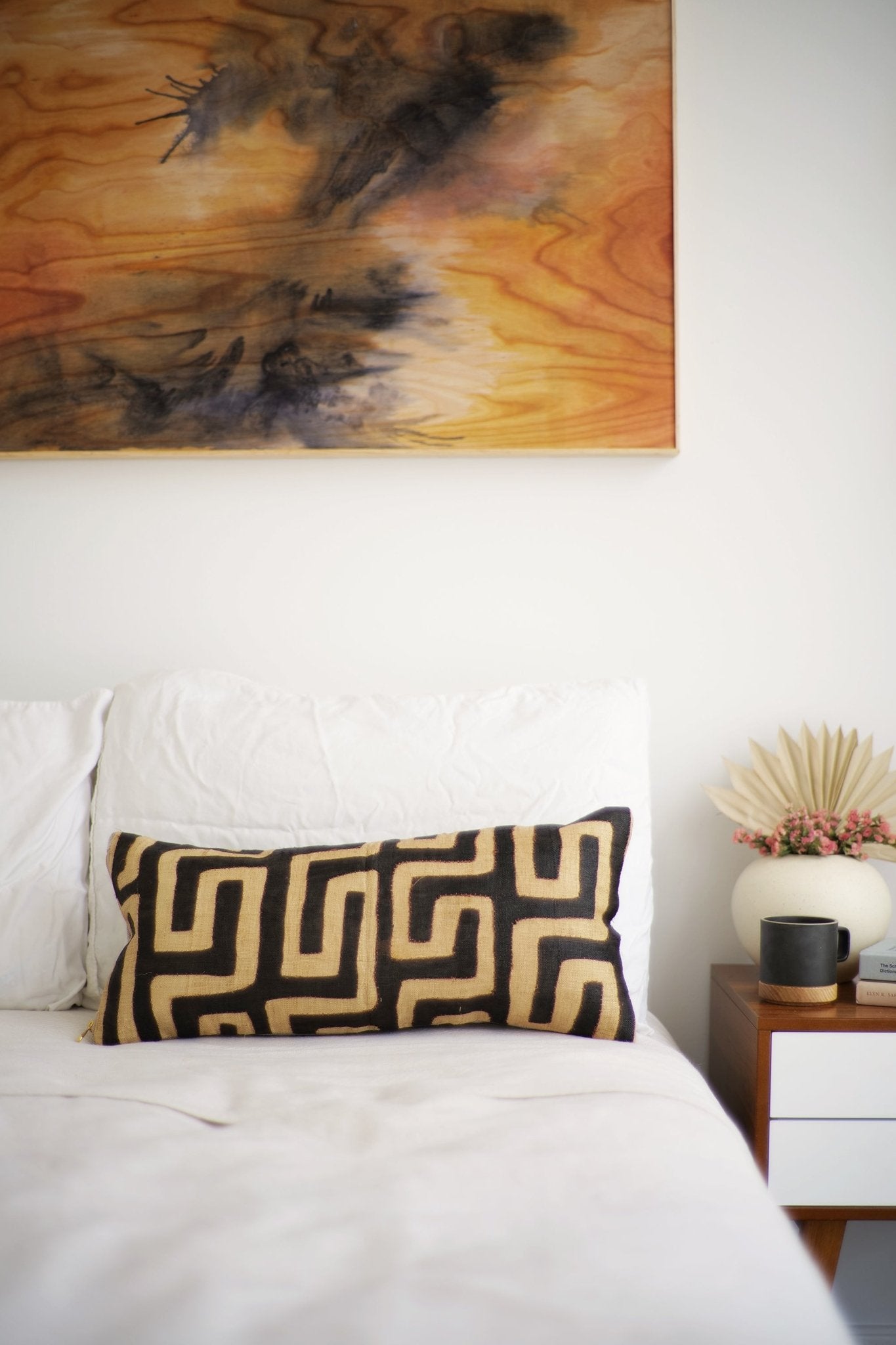 Kuba Cloth Lumbar Pillow No. 94 - Canary Lane