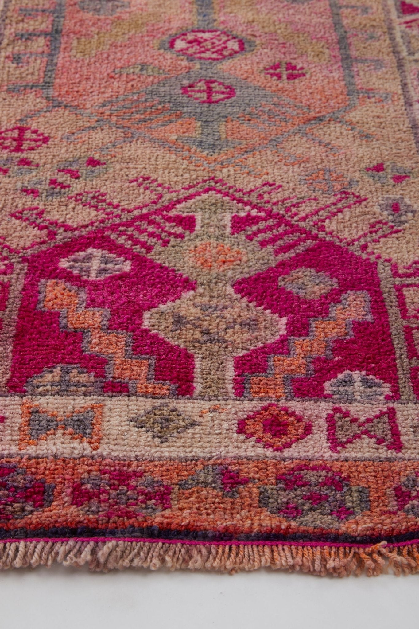 'Mimosa' Vintage Turkish Ombré Runner - 2'8
