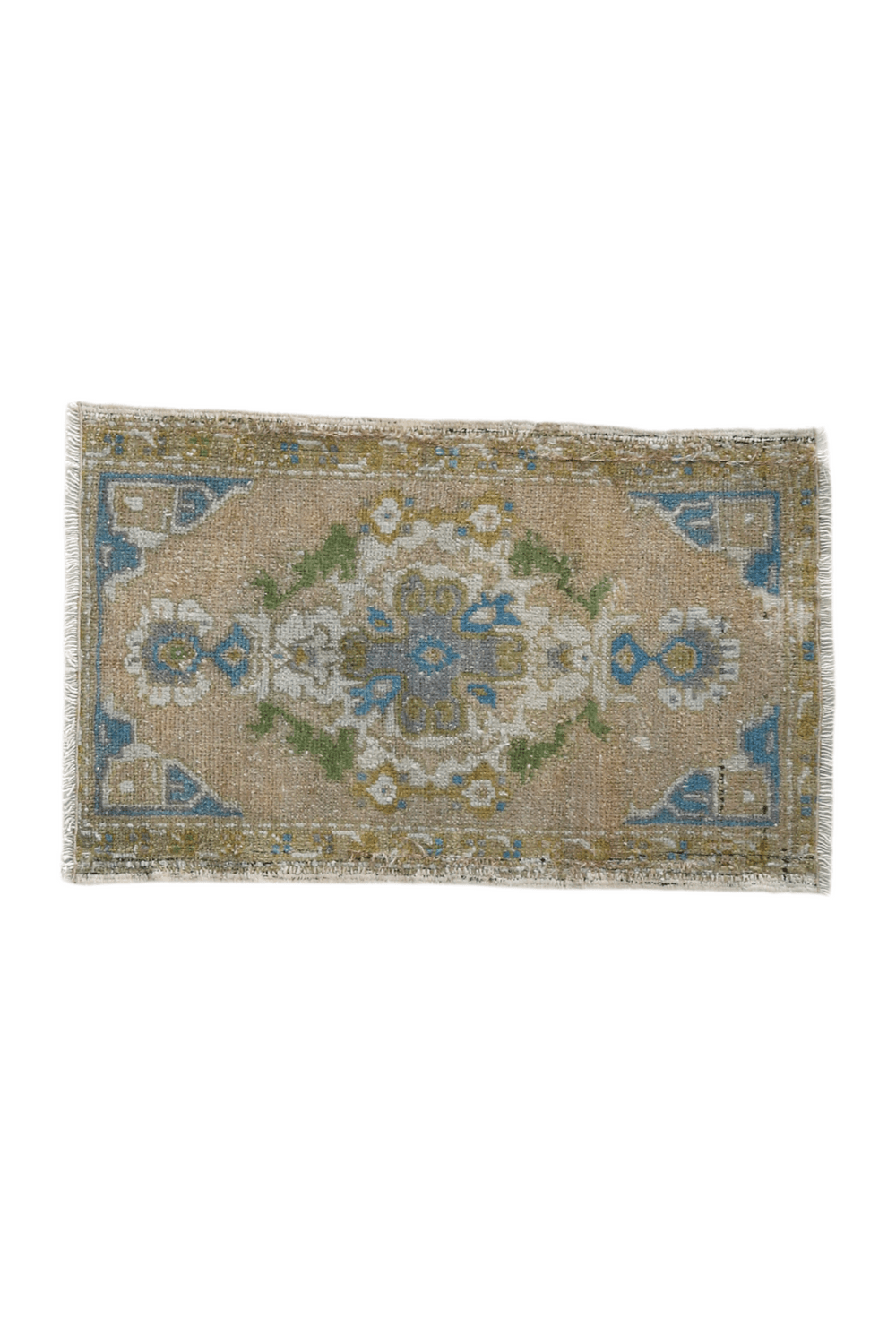 Vintage turkish small rug for bath or kitchen No. 1662 – Canary Lane