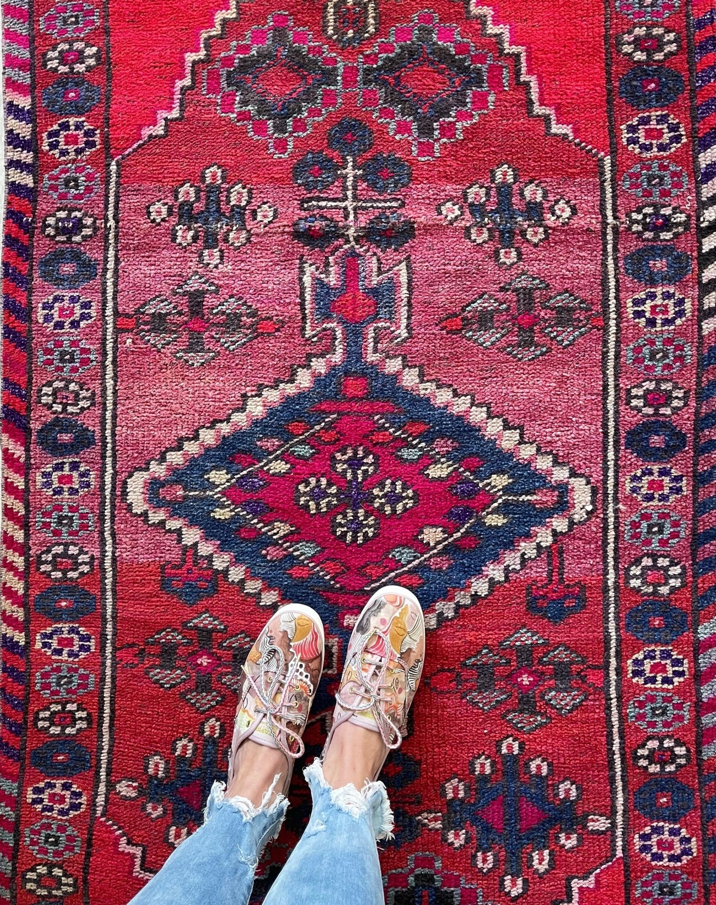 'Penelope' Vintage Turkish Runner Rug - 3' x 13'7