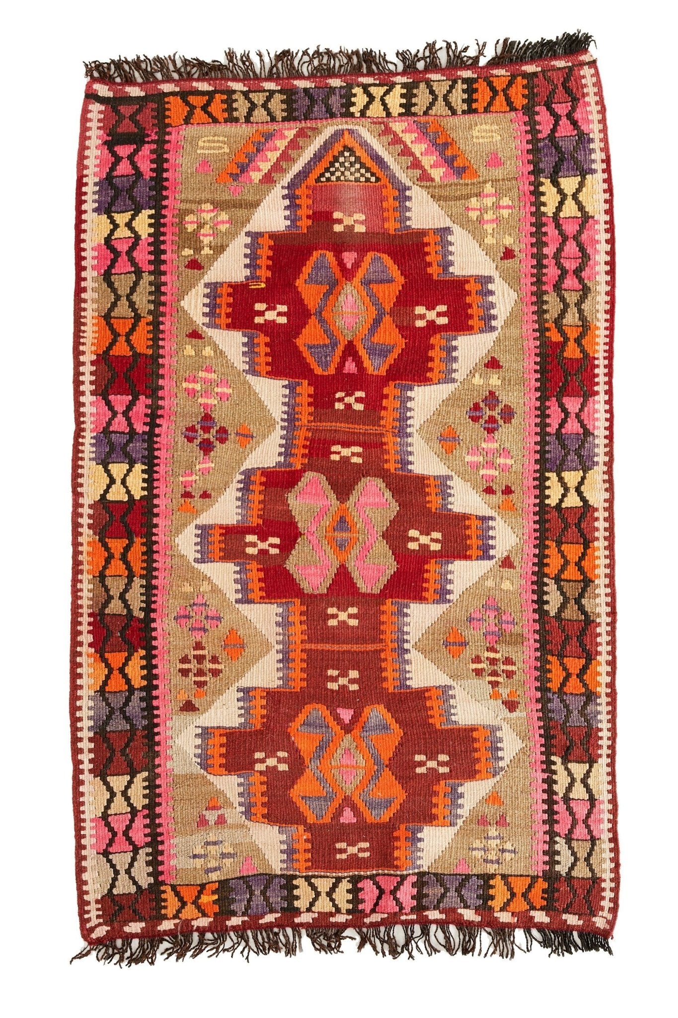 Small Turkish Vintage Kilim Rug - 3'1