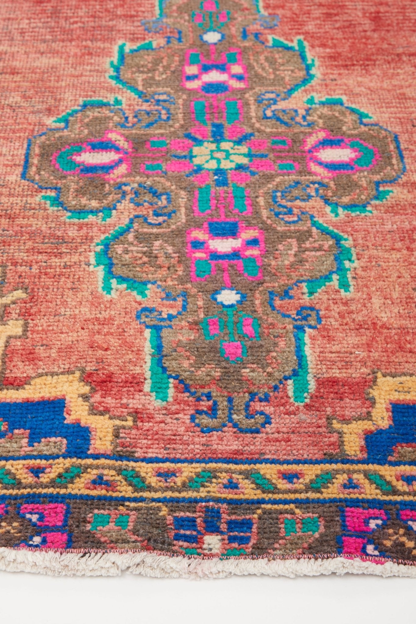 'Sydney' Vintage Turkish Runner - 3'2'' x 9'11.5'' - Canary Lane