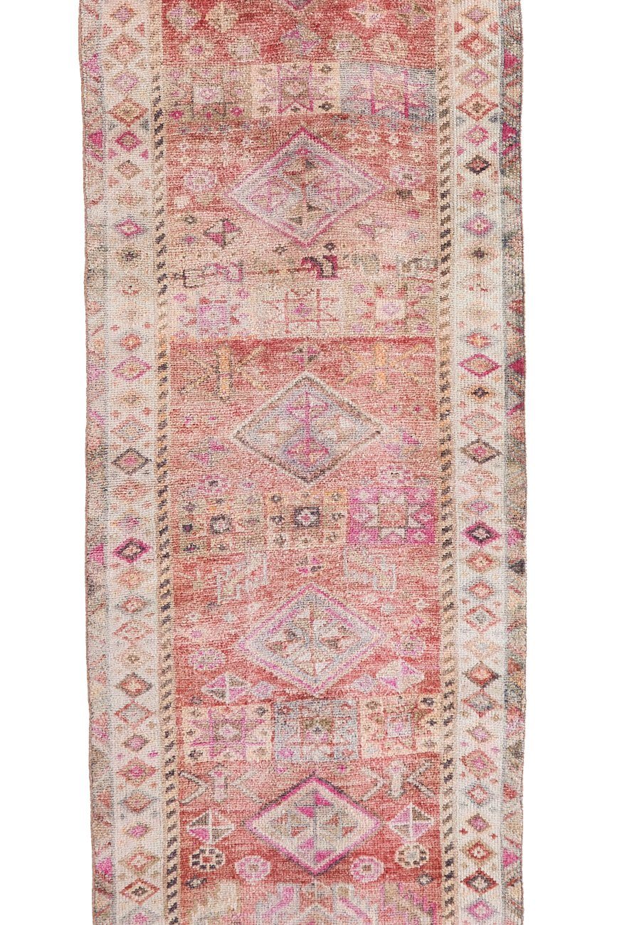 'Zinnia' Turkish Vintage Runner Rug - 3' x 13' - Canary Lane