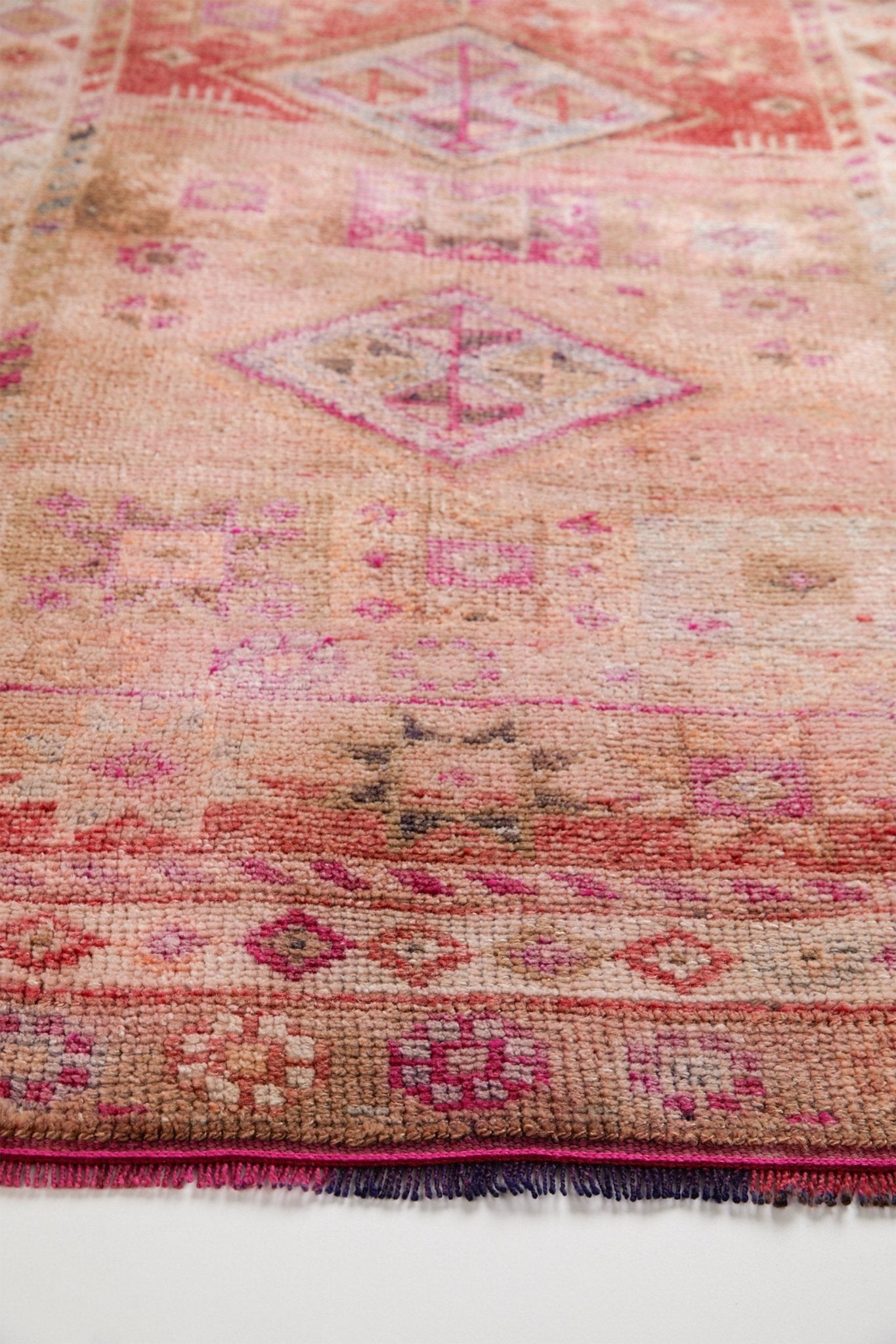 'Zinnia' Turkish Vintage Runner Rug - 3' x 13' - Canary Lane