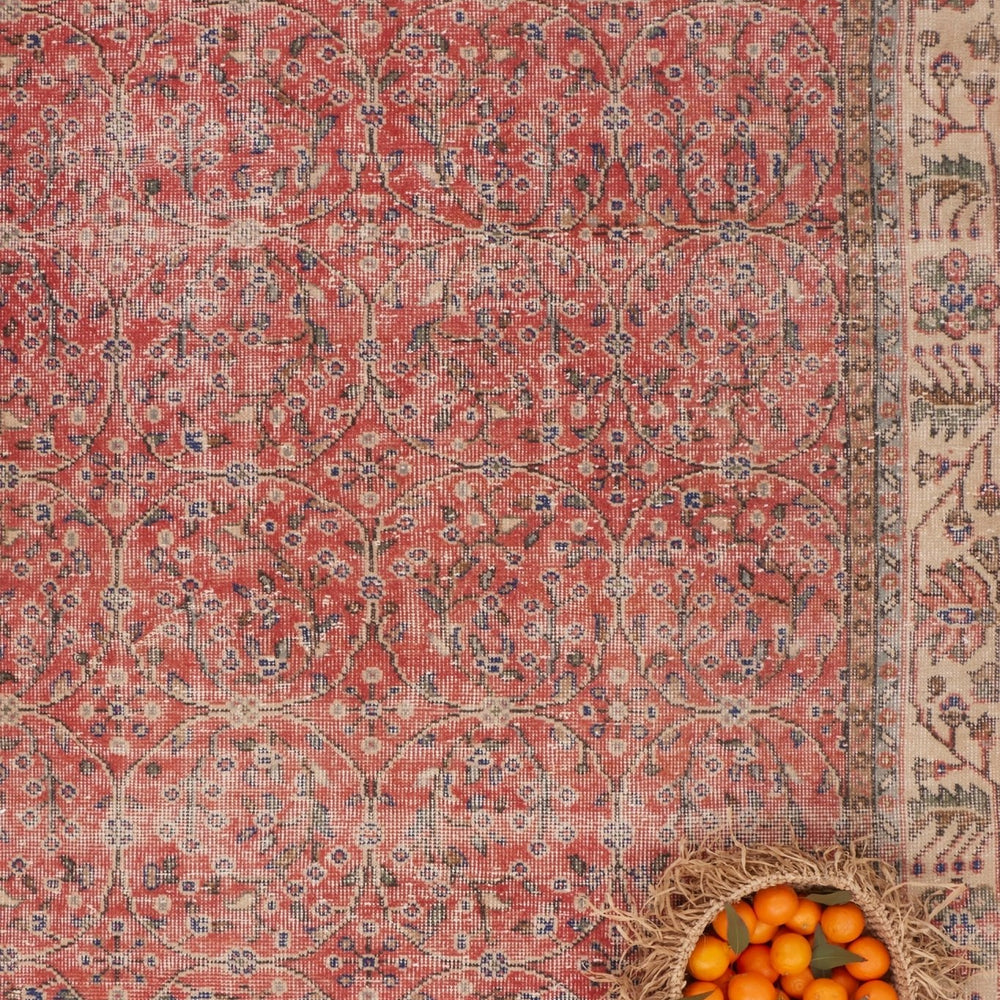 'Adelaide' Vintage Turkish Distressed Area Rug - 5'5'' x 9'1'' - Canary Lane