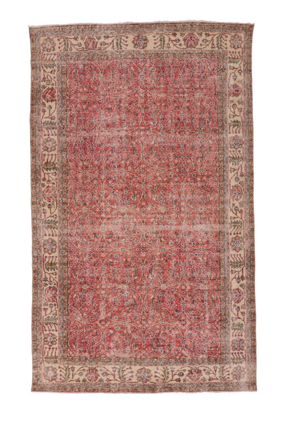 'Adelaide' Vintage Turkish Distressed Area Rug - 5'5'' x 9'1'' - Canary Lane