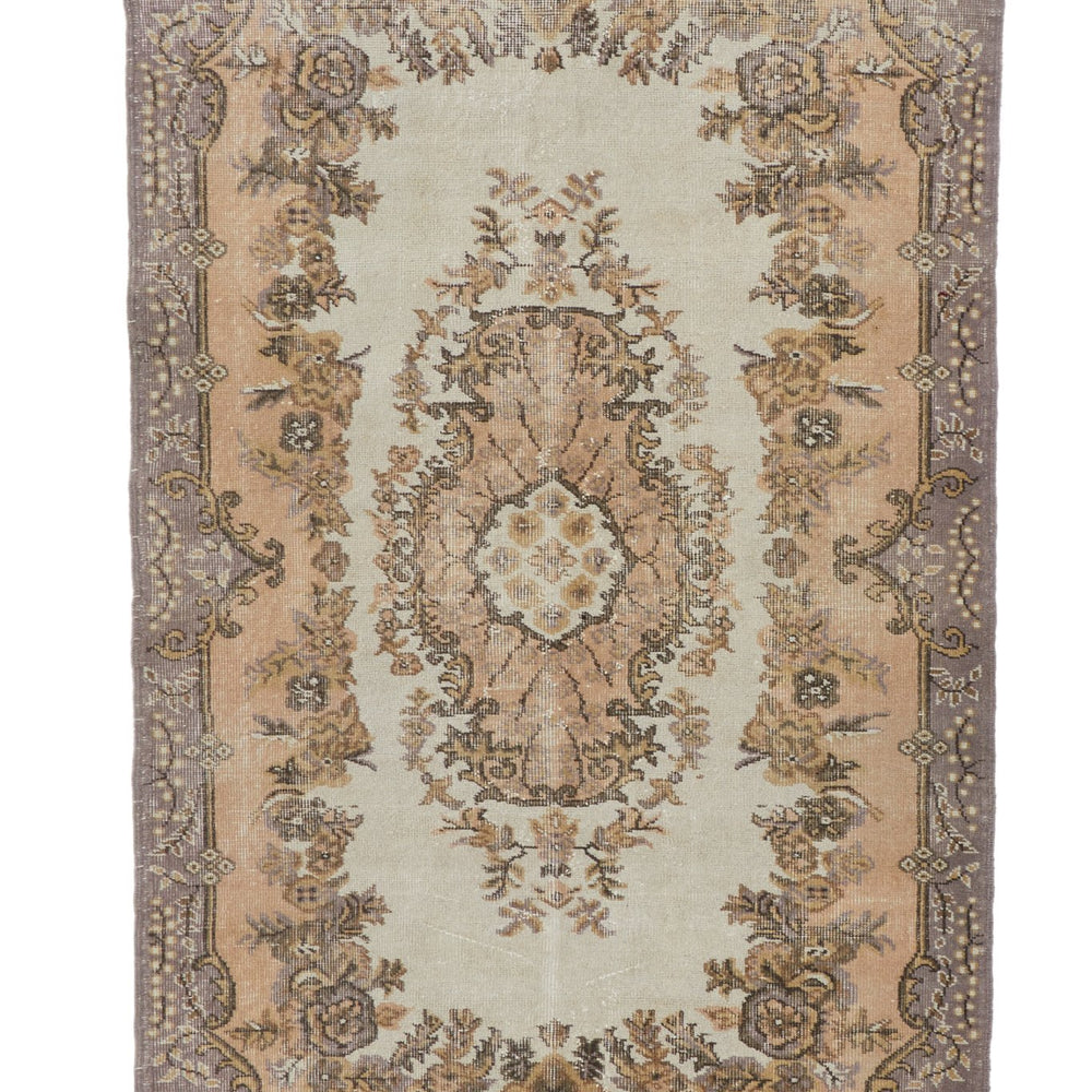 'Alma' Distressed Vintage Oushak Area Rug - 4'2'' x 7'1'' - Canary Lane