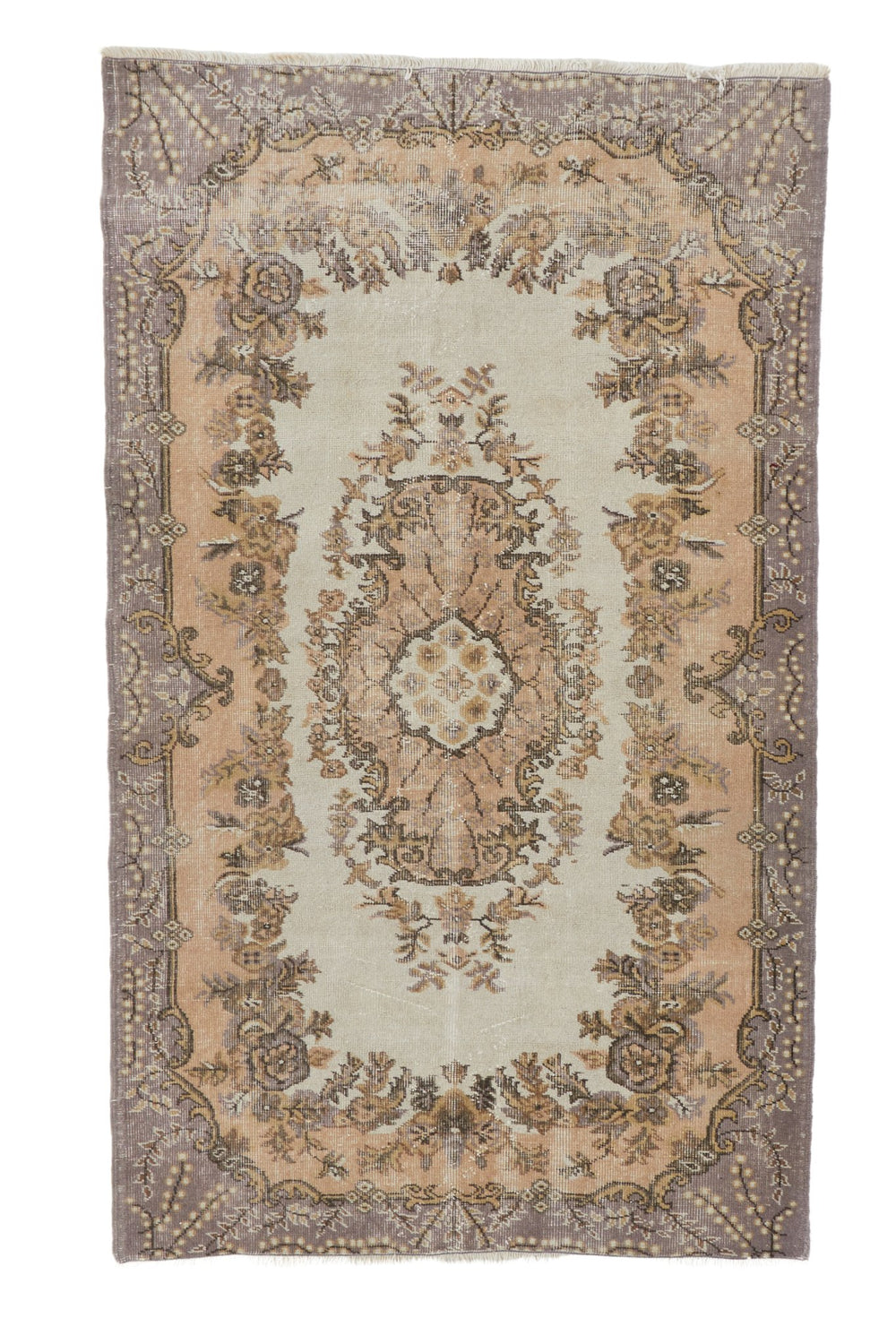 'Alma' Distressed Vintage Oushak Area Rug - 4'2'' x 7'1'' - Canary Lane