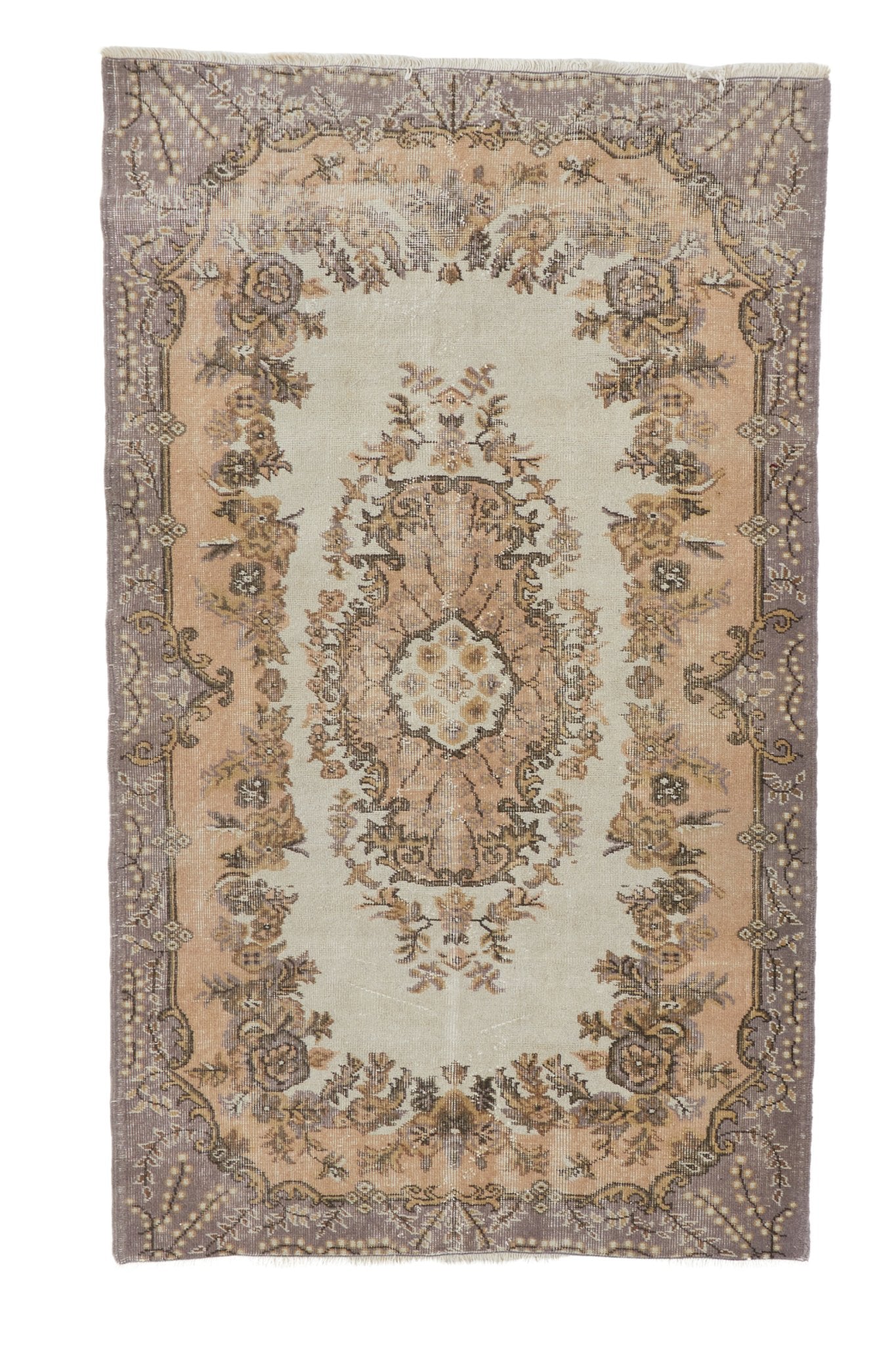 'Alma' Distressed Vintage Oushak Area Rug - 4'2'' x 7'1'' - Canary Lane