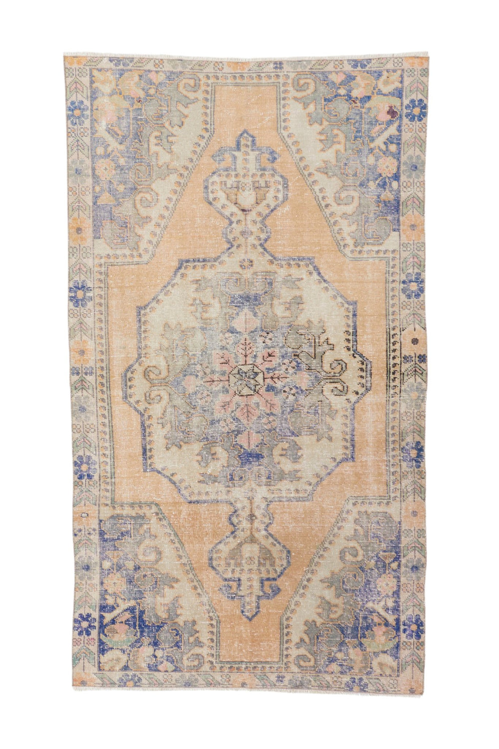 'Amelia' Distressed Vintage Oushak Area Rug - 4'4'' x 7'8'' - Canary Lane