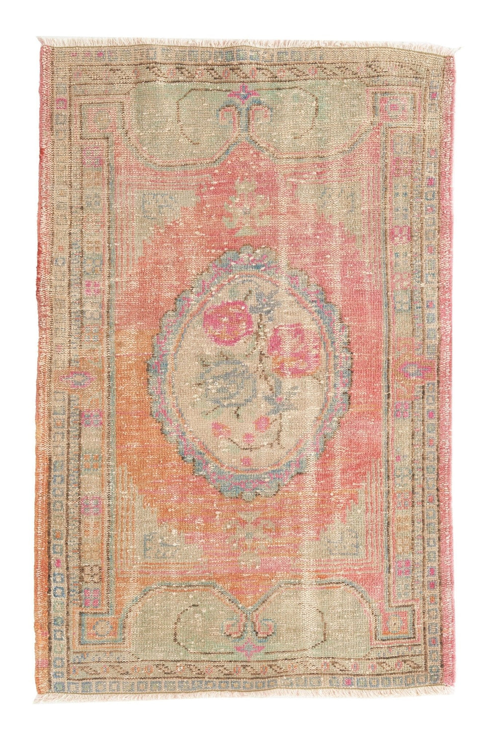 'Antoinette' Faded Oushak Small Accent Rug - 3'4'' x 5'5'' - Canary Lane