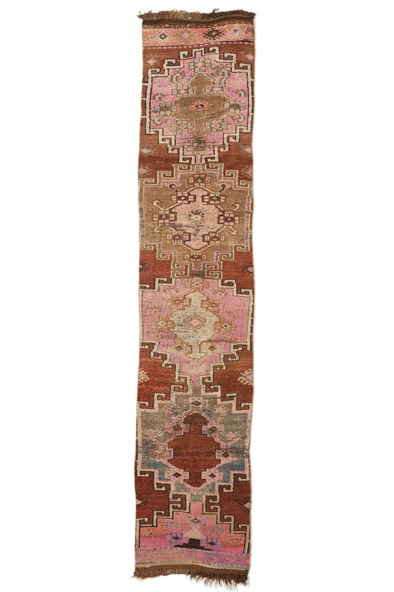 'Blush' Distressed Narrow Turkish Vintage Runner - 2'3.5'' x 11'3'' - Canary Lane