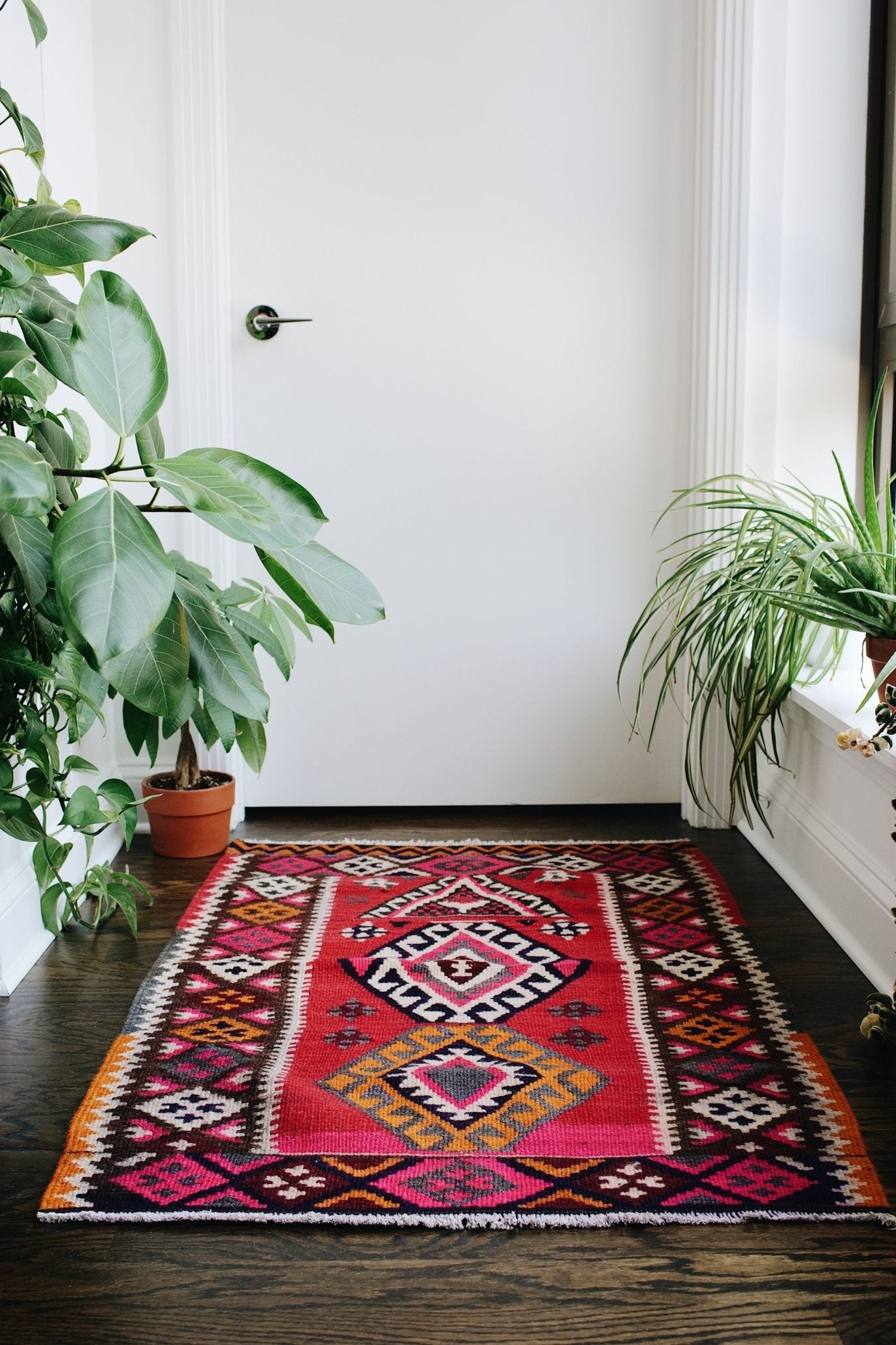 'Bottle Rocket' Small Vintage Turkish Kilim Rug - 2’9” x 4’3” - Canary Lane