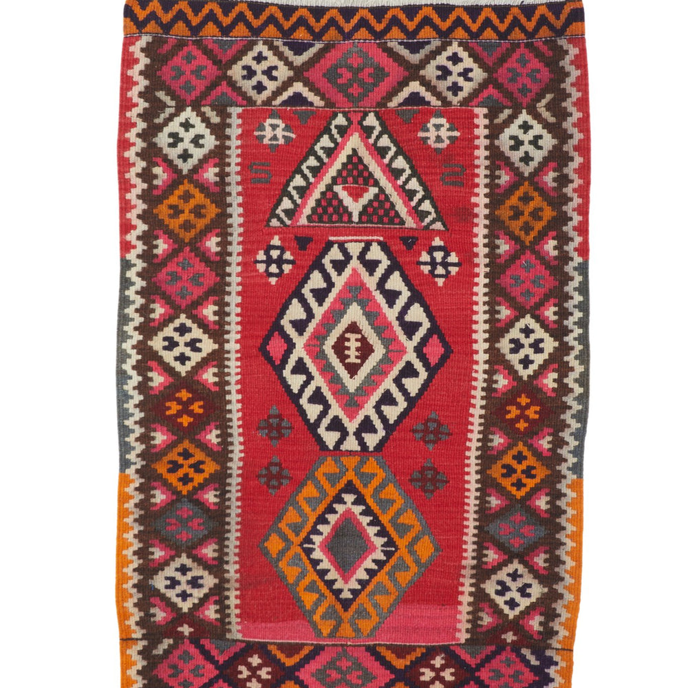 
                  
                    'Bottle Rocket' Small Vintage Turkish Kilim Rug - 2’9” x 4’3” - Canary Lane
                  
                