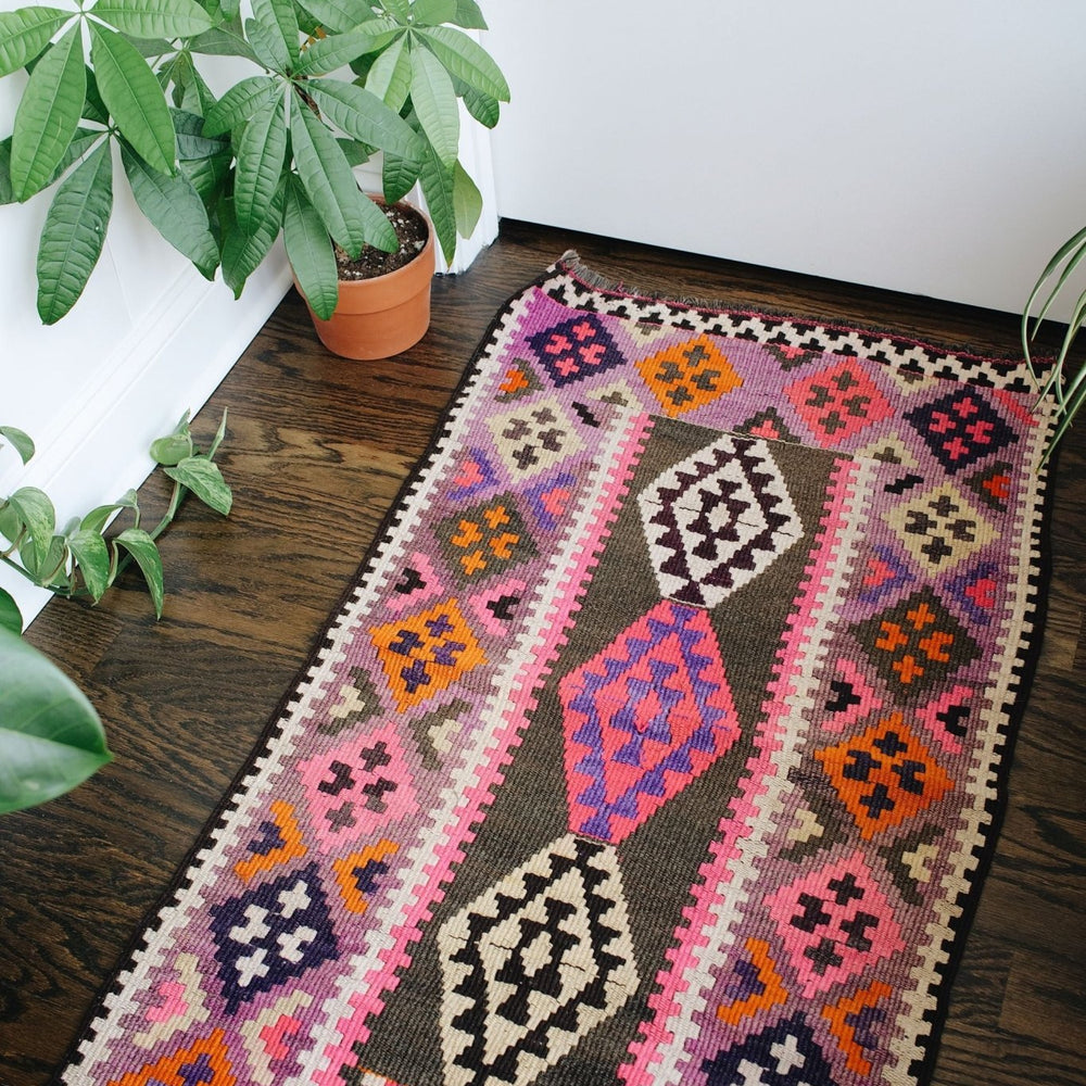 
                  
                    'Bouquet' Small Vintage Turkish Kilim Rug - 2’2” x 3’11” - Canary Lane
                  
                