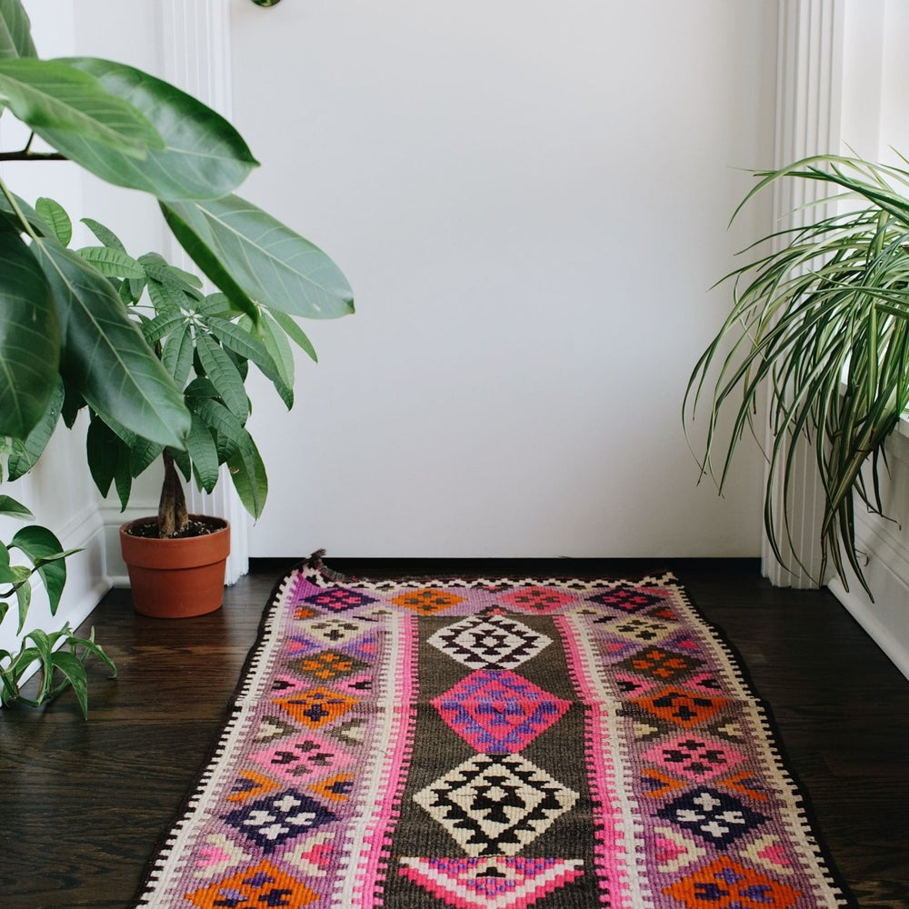 
                  
                    'Bouquet' Small Vintage Turkish Kilim Rug - 2’2” x 3’11” - Canary Lane
                  
                