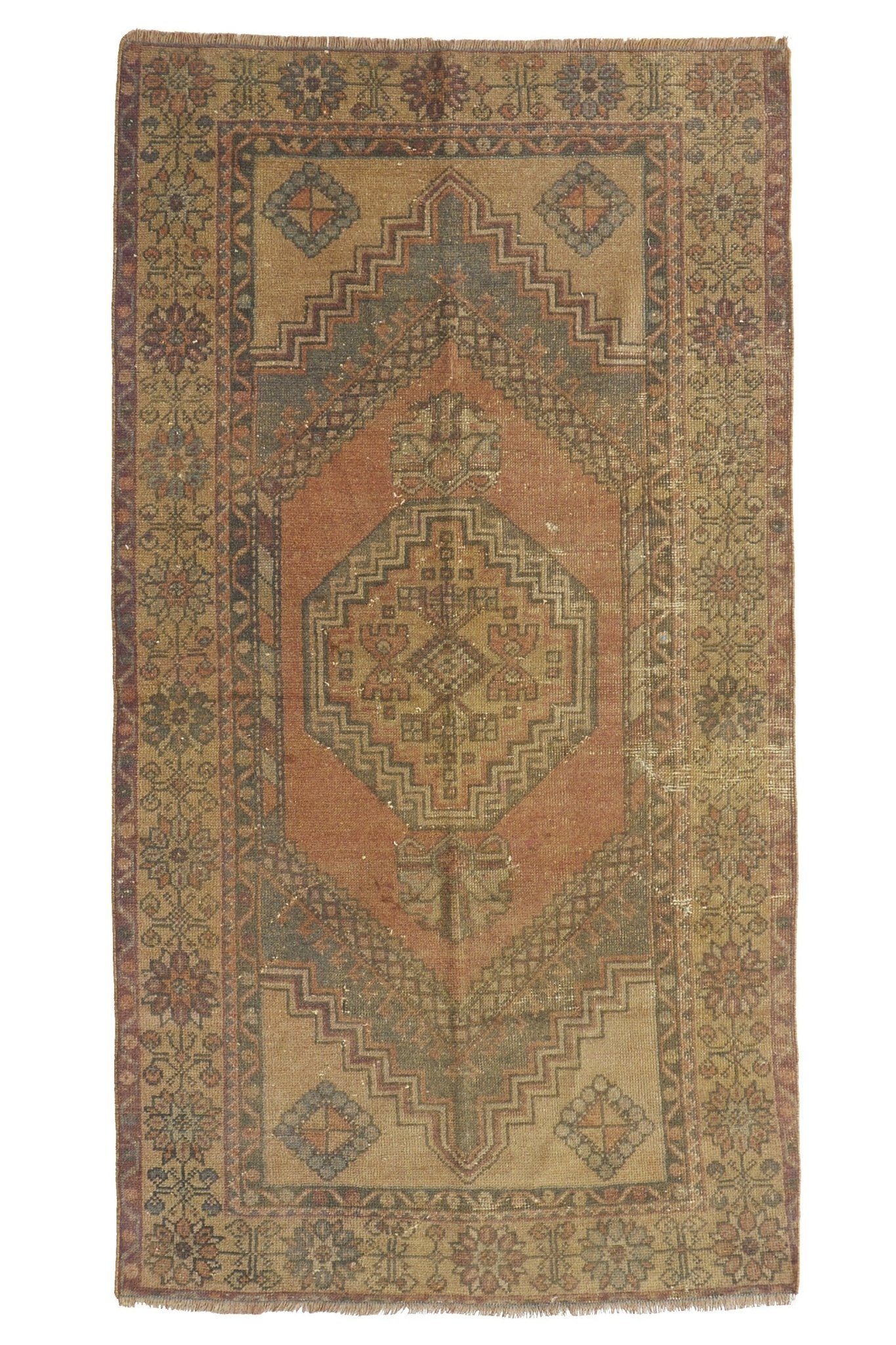 'Breezy' Distressed Vintage Oushak Area Rug - 3'6'' x 6'6'' - Canary Lane