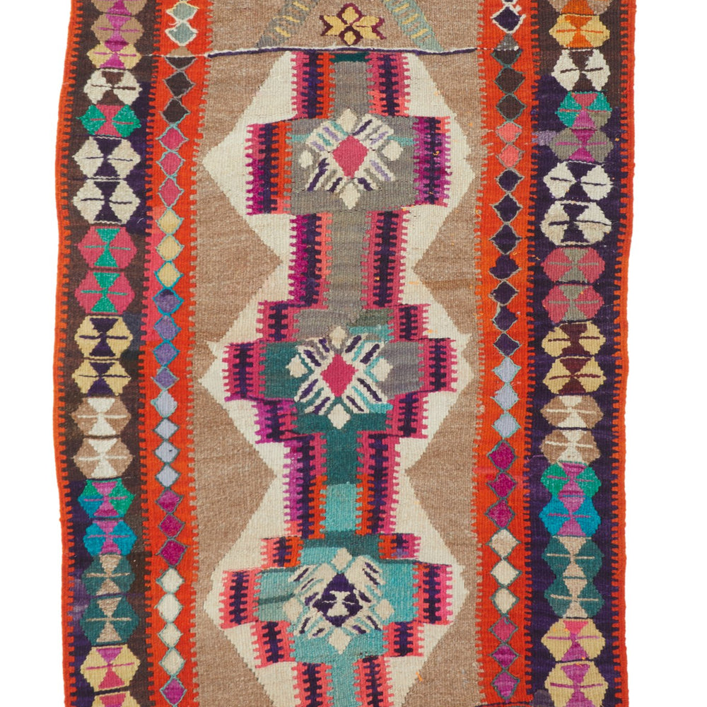 
                      
                        'Comet' Small Vintage Turkish Kilim Rug - 2’11” x 4’6” - Canary Lane
                      
                    