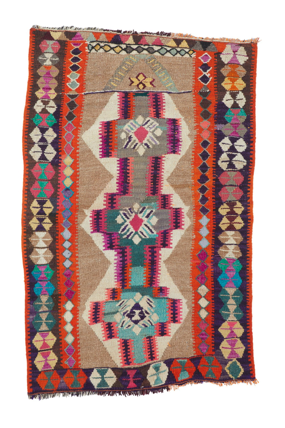 'Comet' Small Vintage Turkish Kilim Rug - 2’11” x 4’6” - Canary Lane