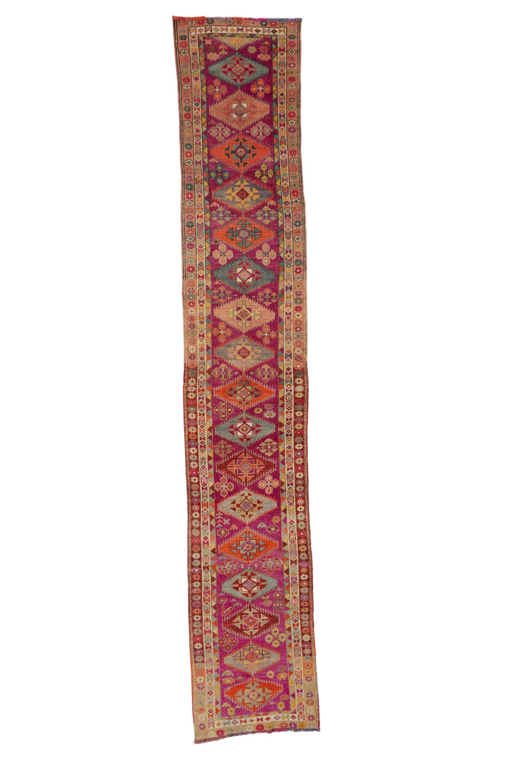 'Crocus' Vintage Turkish Long Runner - 2'8'' x 15'3'' - Canary Lane