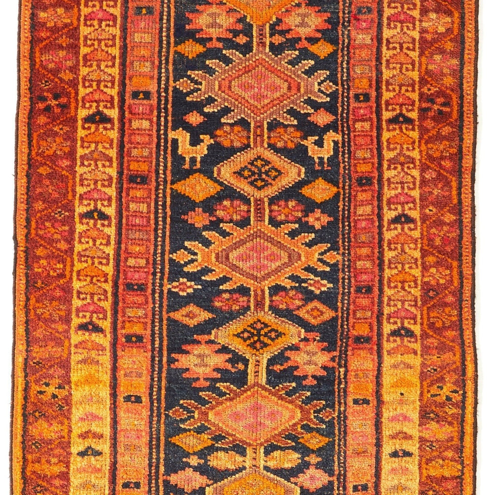 'Dandelion' Antique Rare Tribal Runner - 3'3'' x 11'10'' - Canary Lane