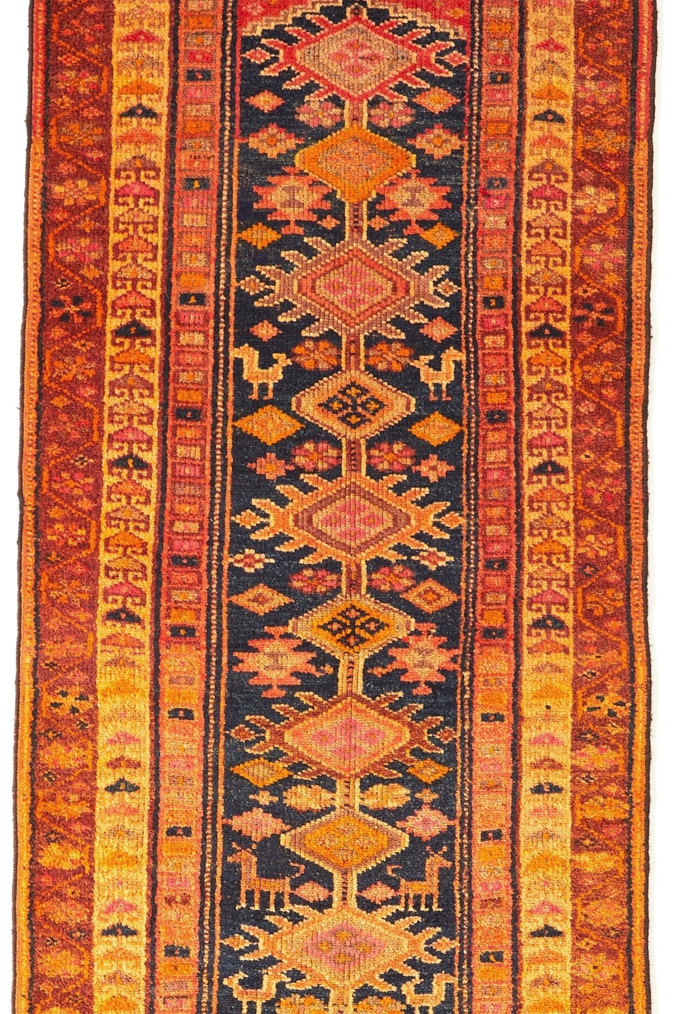 'Dandelion' Antique Rare Tribal Runner - 3'3'' x 11'10'' - Canary Lane