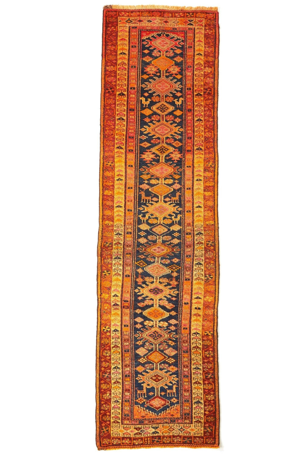 'Dandelion' Antique Rare Tribal Runner - 3'3'' x 11'10'' - Canary Lane