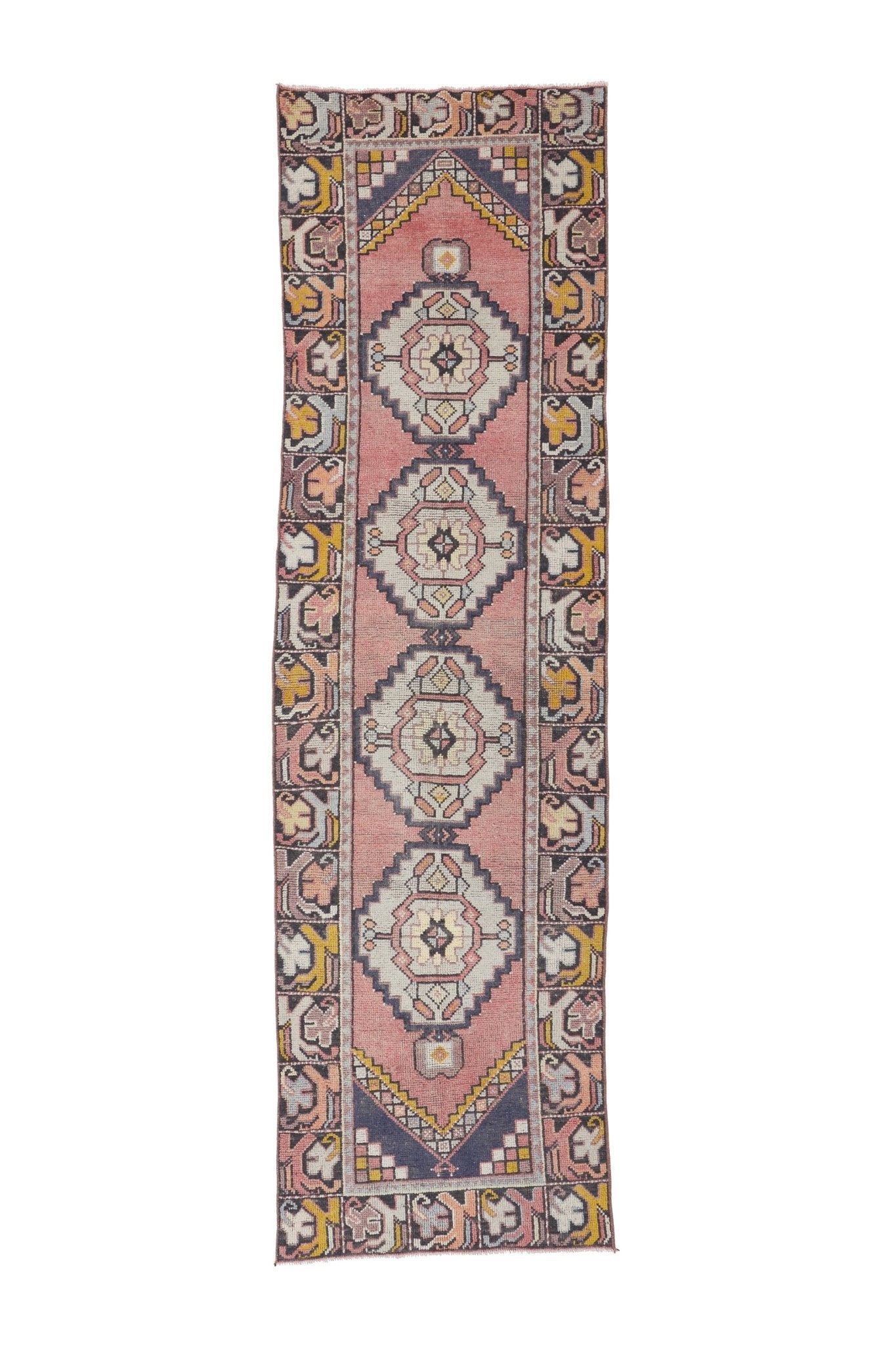 'Dragonfly' Vintage Turkish Runner - 2'8.5'' x 9'7" - Canary Lane