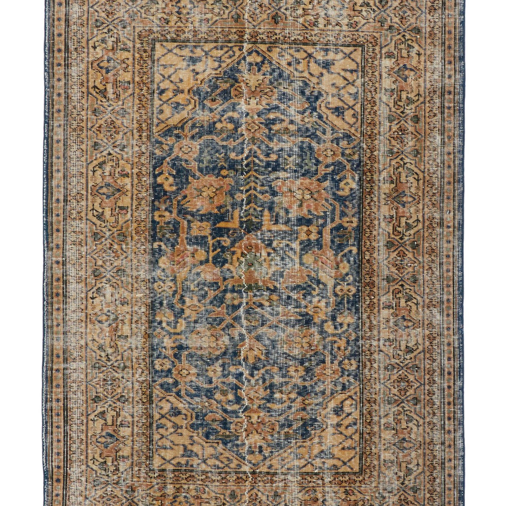 'Dusk' Turkish Vintage Distressed Area Rug - 4' x 5'5" - Canary Lane