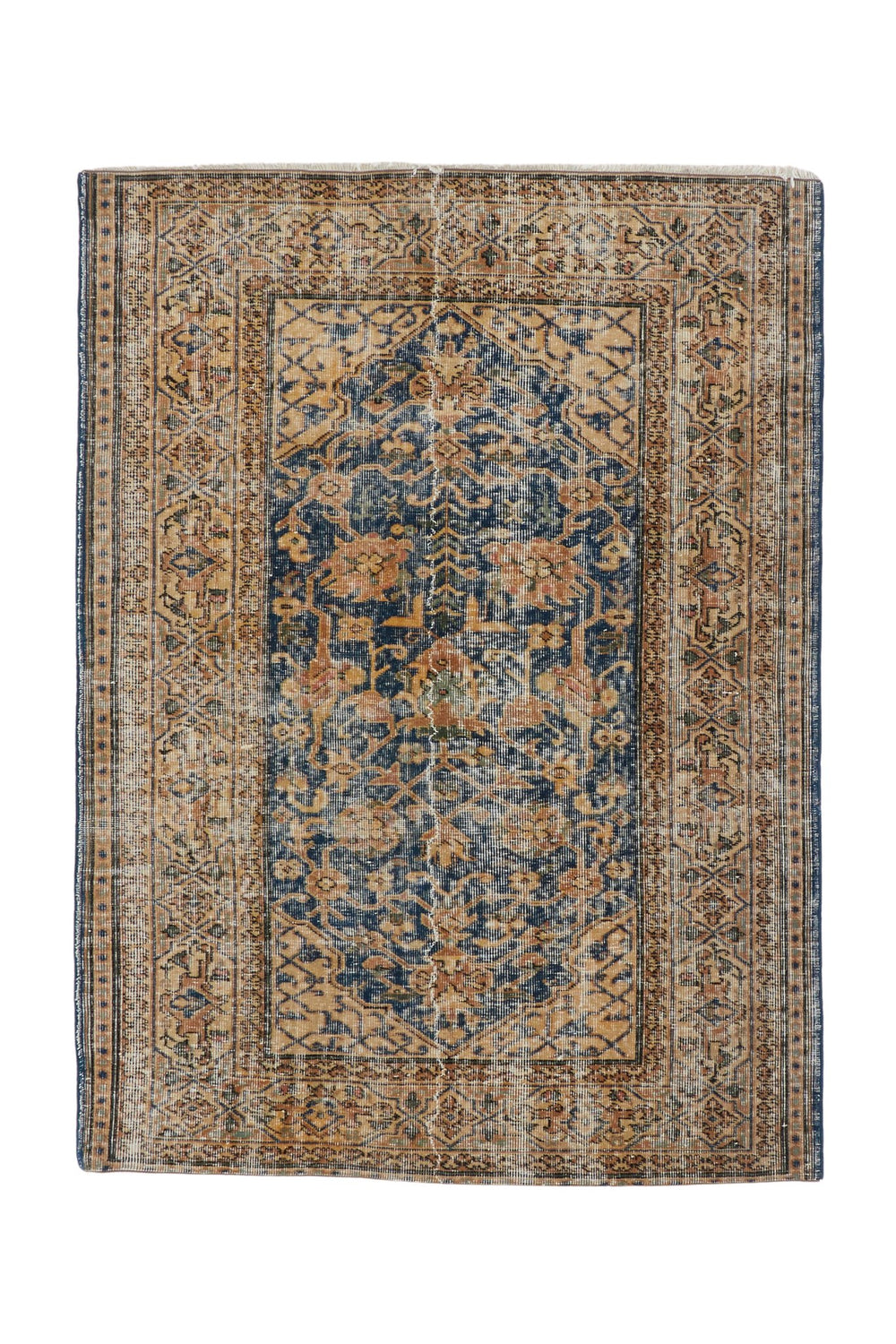 'Dusk' Turkish Vintage Distressed Area Rug - 4' x 5'5