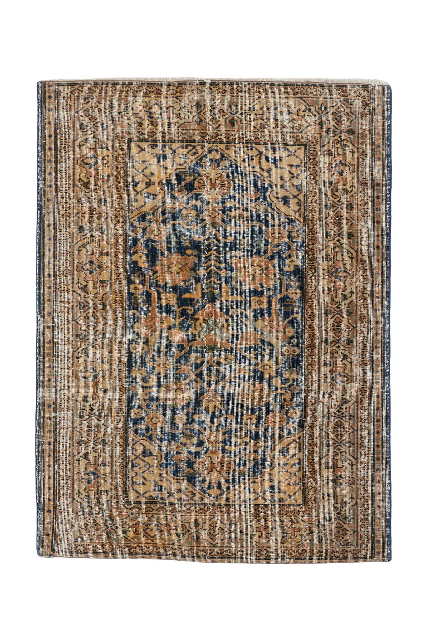 'Dusk' Turkish Vintage Distressed Area Rug - 4' x 5'5" - Canary Lane