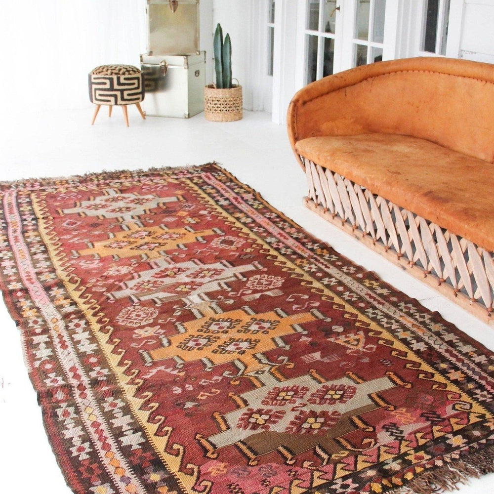 'Eliode' Kilim Rug - 4'5" x 10'7" - Canary Lane