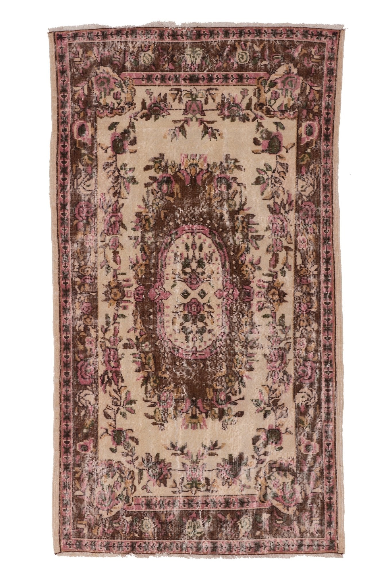 'Ella' Vintage Turkish Rug - 3'10.5'' x 7'1'' - Canary Lane