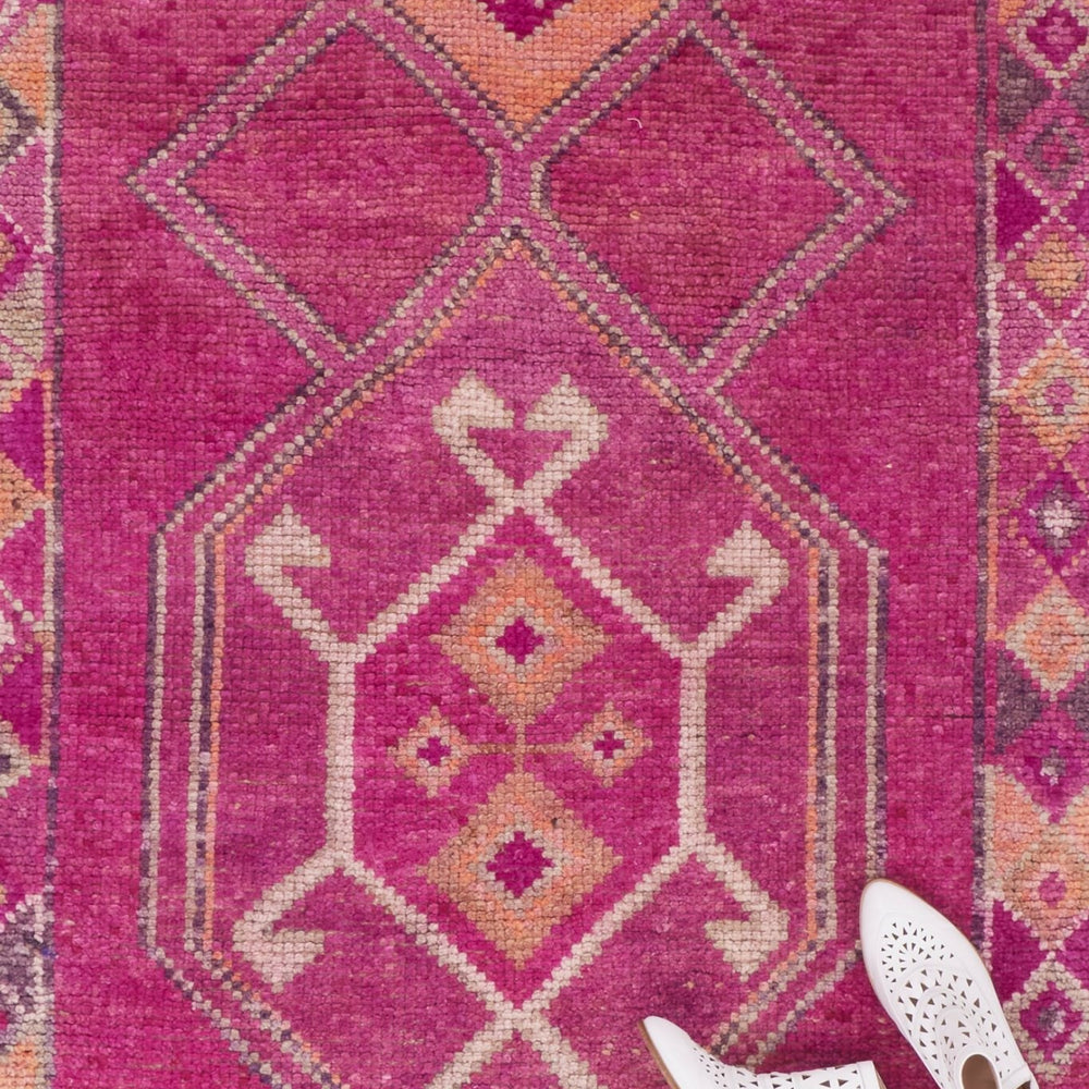 'Eloise' Vintage Turkish Runner - 3'4.5'' x 11'6.5'' - Canary Lane