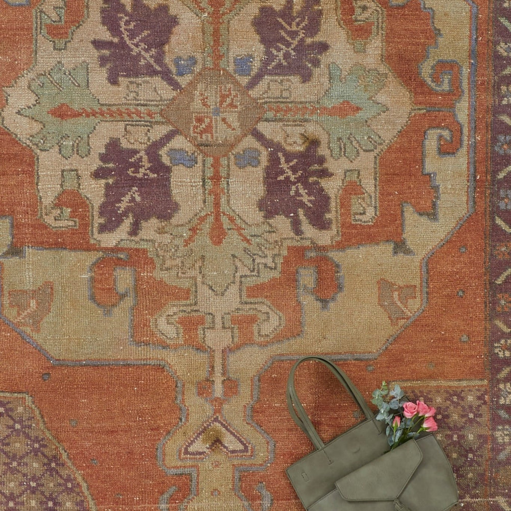 
                  
                    'Frances' Distressed Vintage Oushak Area Rug - 4'9'' x 8'10'' - Canary Lane
                  
                