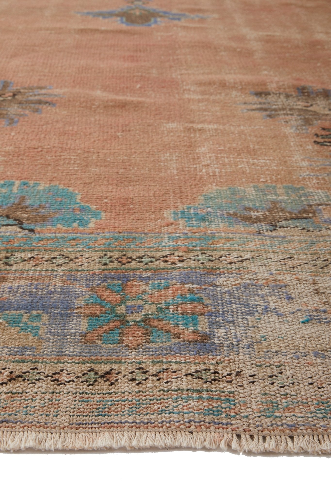 'Freja' Distressed Vintage Turkish Area Rug - 8'8" x 12'11" (On hold) - Canary Lane