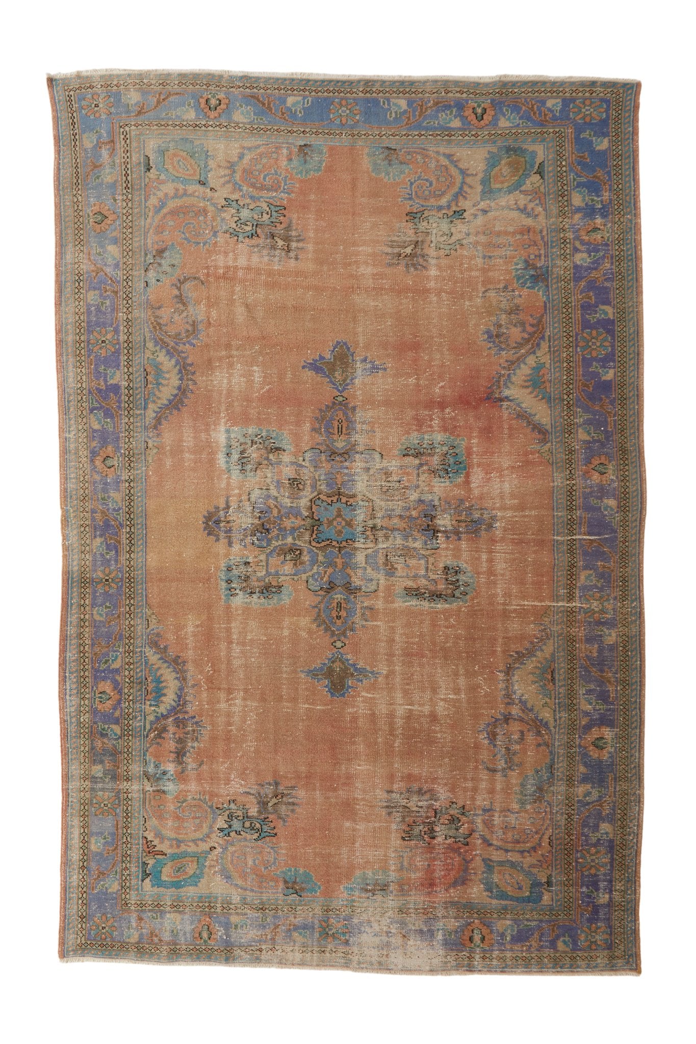 'Freja' Distressed Vintage Turkish Area Rug - 8'8" x 12'11" (On hold) - Canary Lane