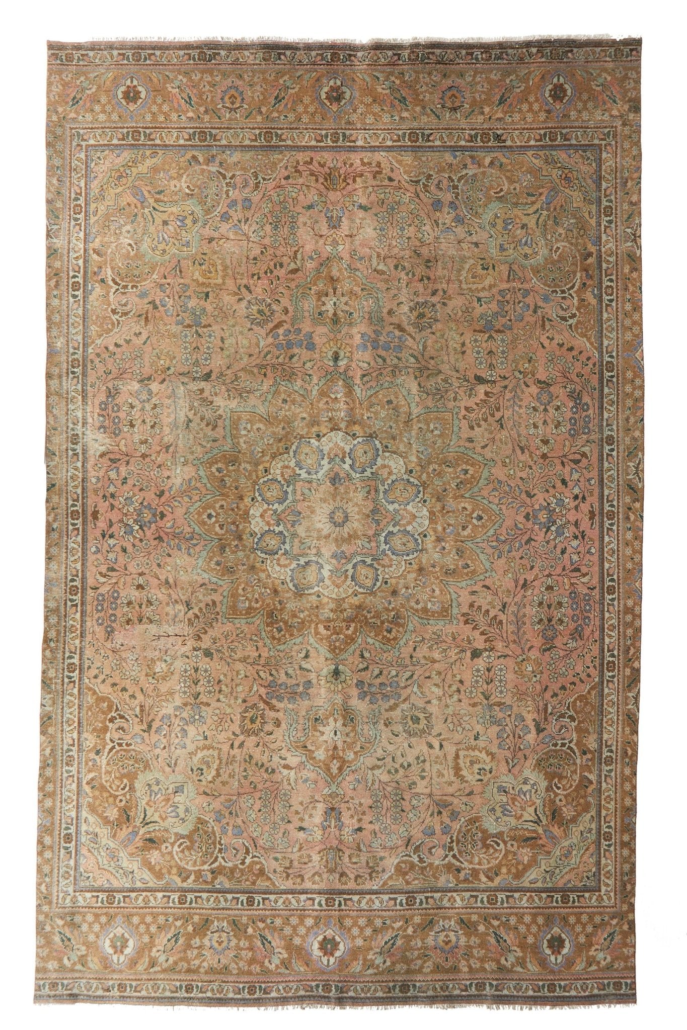 'Garden Party' Large Vintage Area Rug - 8' x 12'8" - Canary Lane