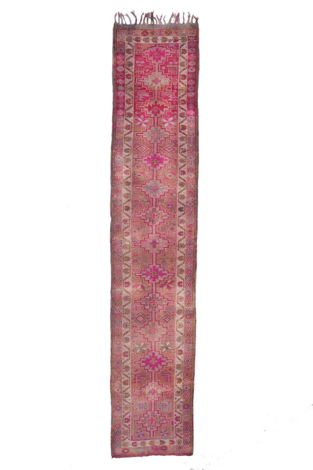 'Hibiscus' Vintage Turkish Ombre Runner - 2'9