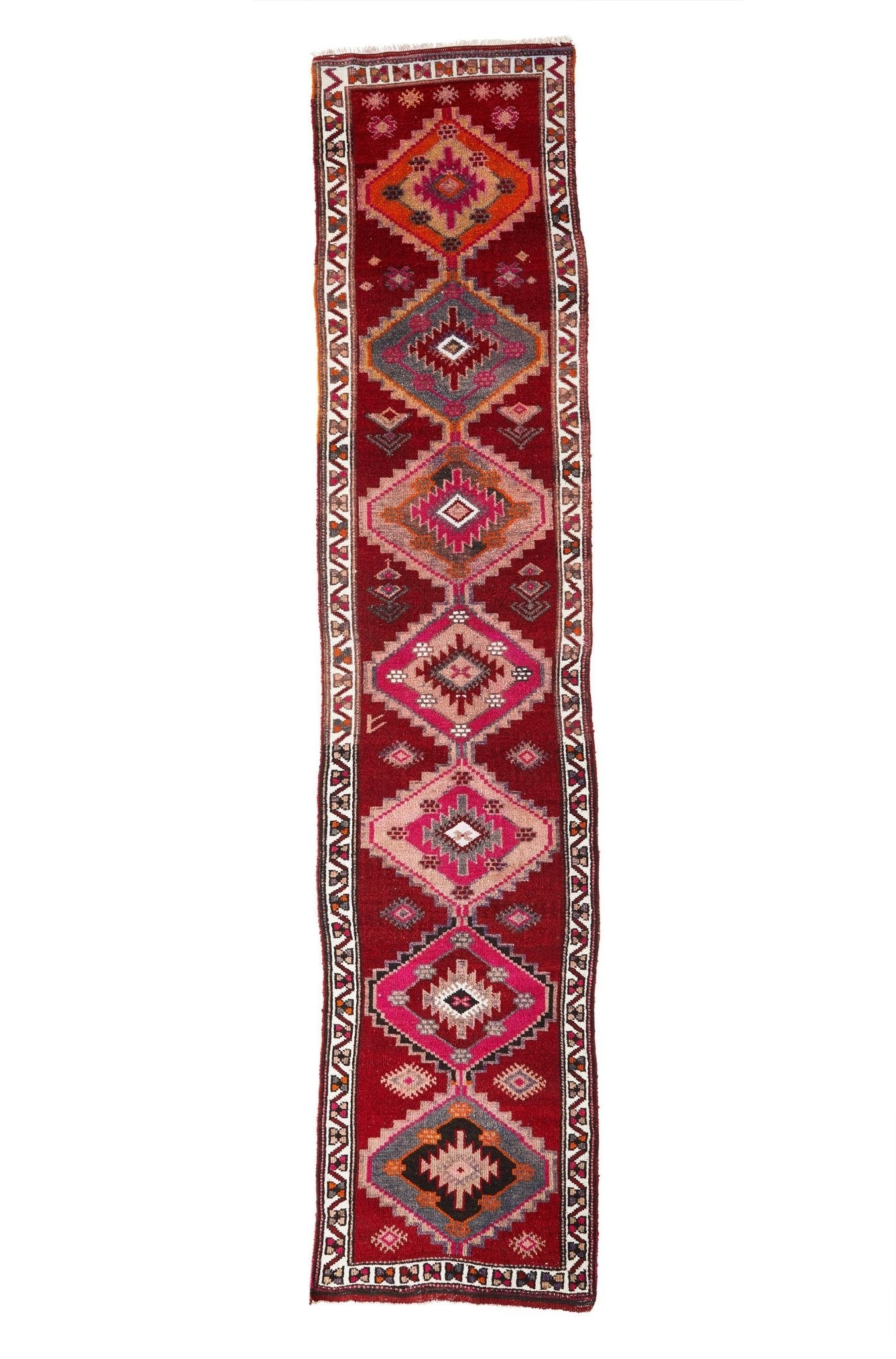 'Jazz' Turkish Vintage Tribal Runner - 3' x 13'11'' - Canary Lane